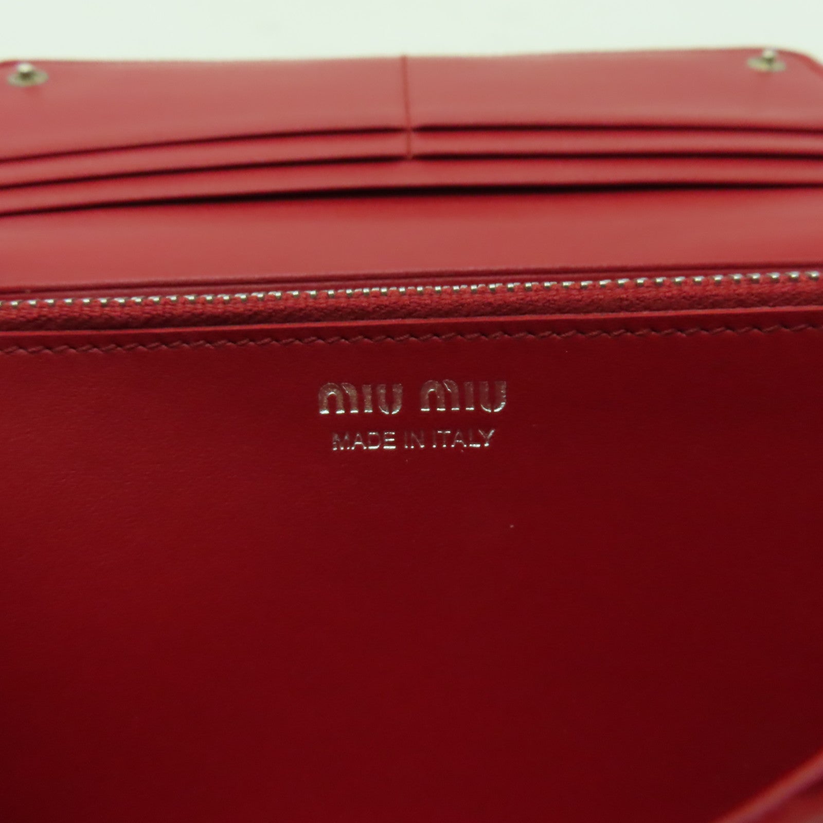 Miu Miu 帆布Long Wallet銀扣長錢包紅色/藍色