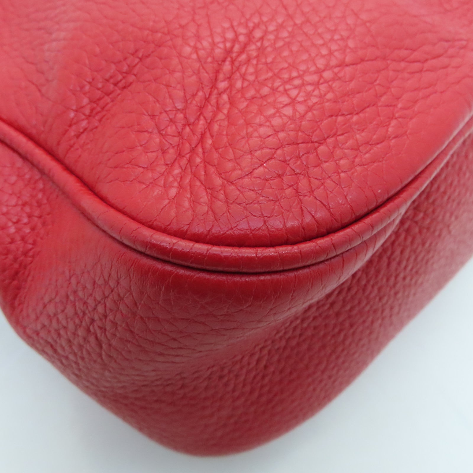 D&G cowhide leather Shoulder Bag gold buckle shoulder bag red