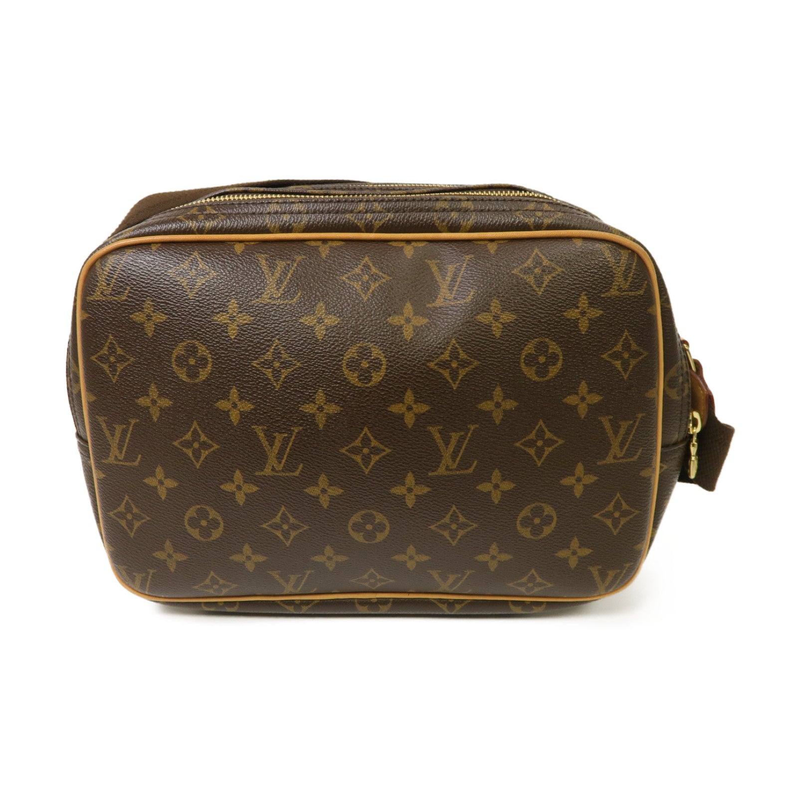 LOUIS VUITTON Monogram Reporter金扣肩背袋棕色