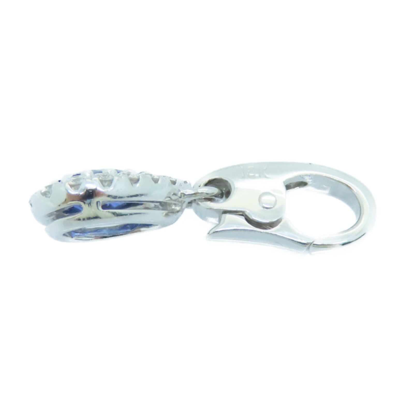 JEWELRY 18K白金Sapphire Pendant蓝宝石吊坠