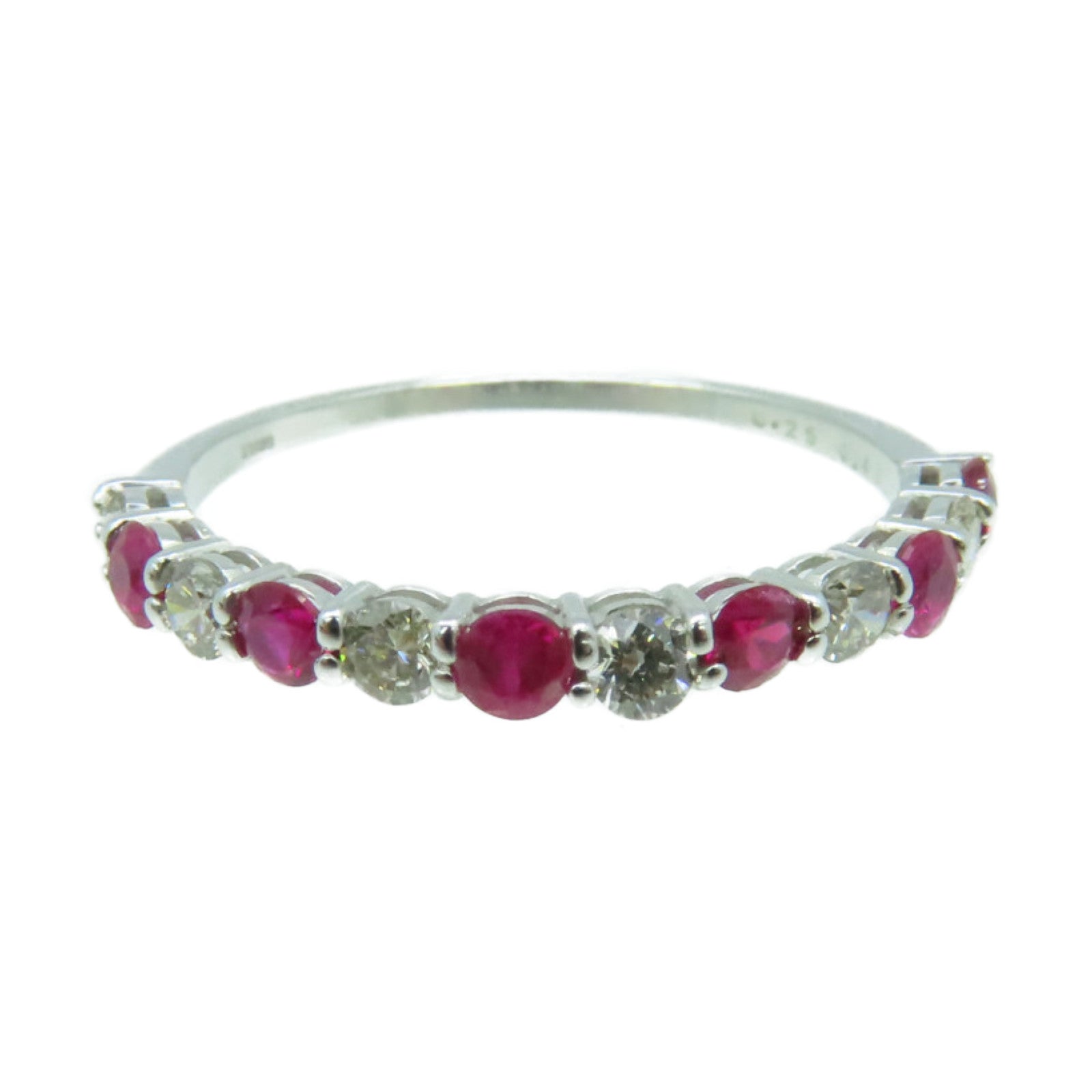 JEWELRY 18K白金/0.4ct红宝石/0.25ct钻石Ruby Ring戒指US#6