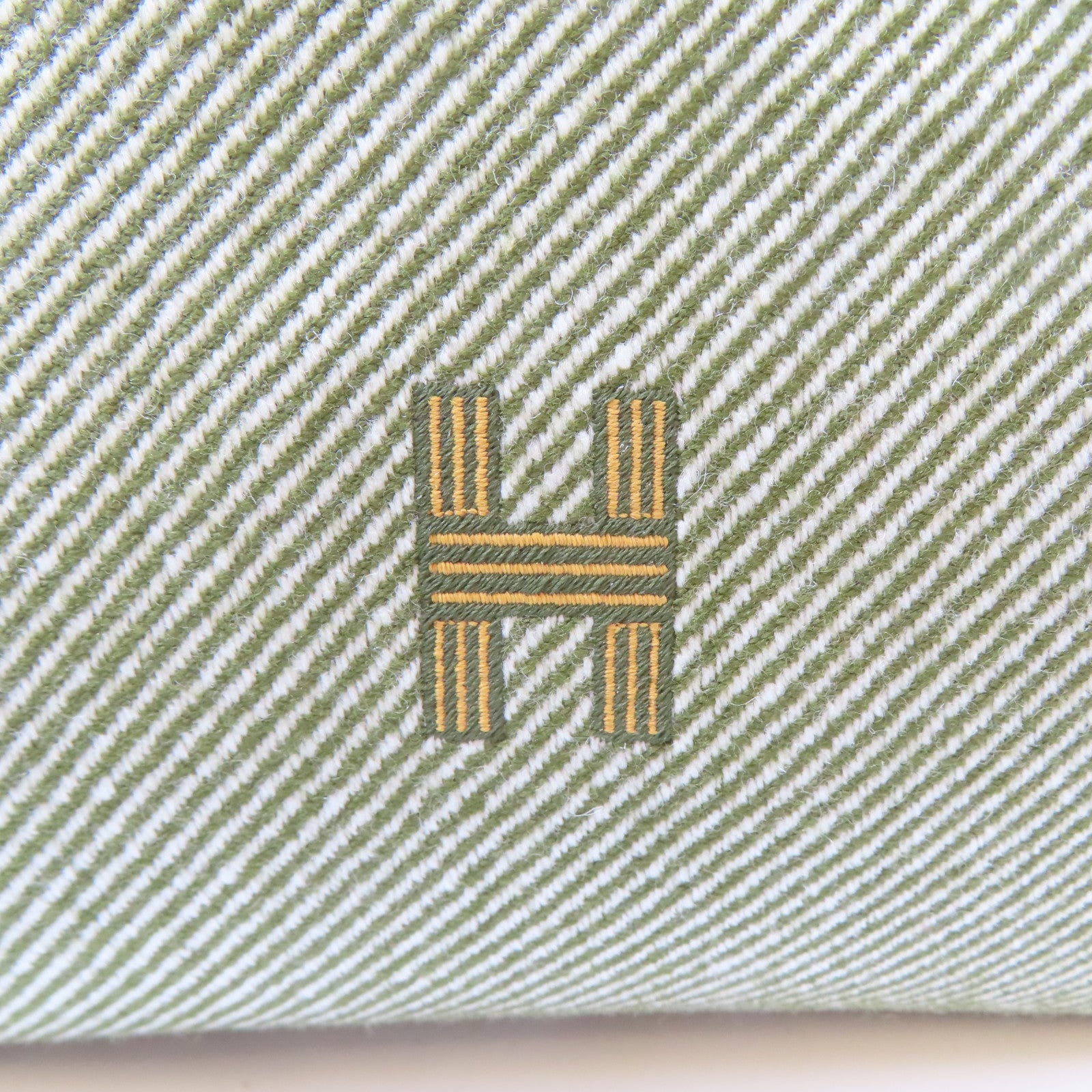 HERMES 帆布Bride a Blac銀扣手挽袋綠色/橙色