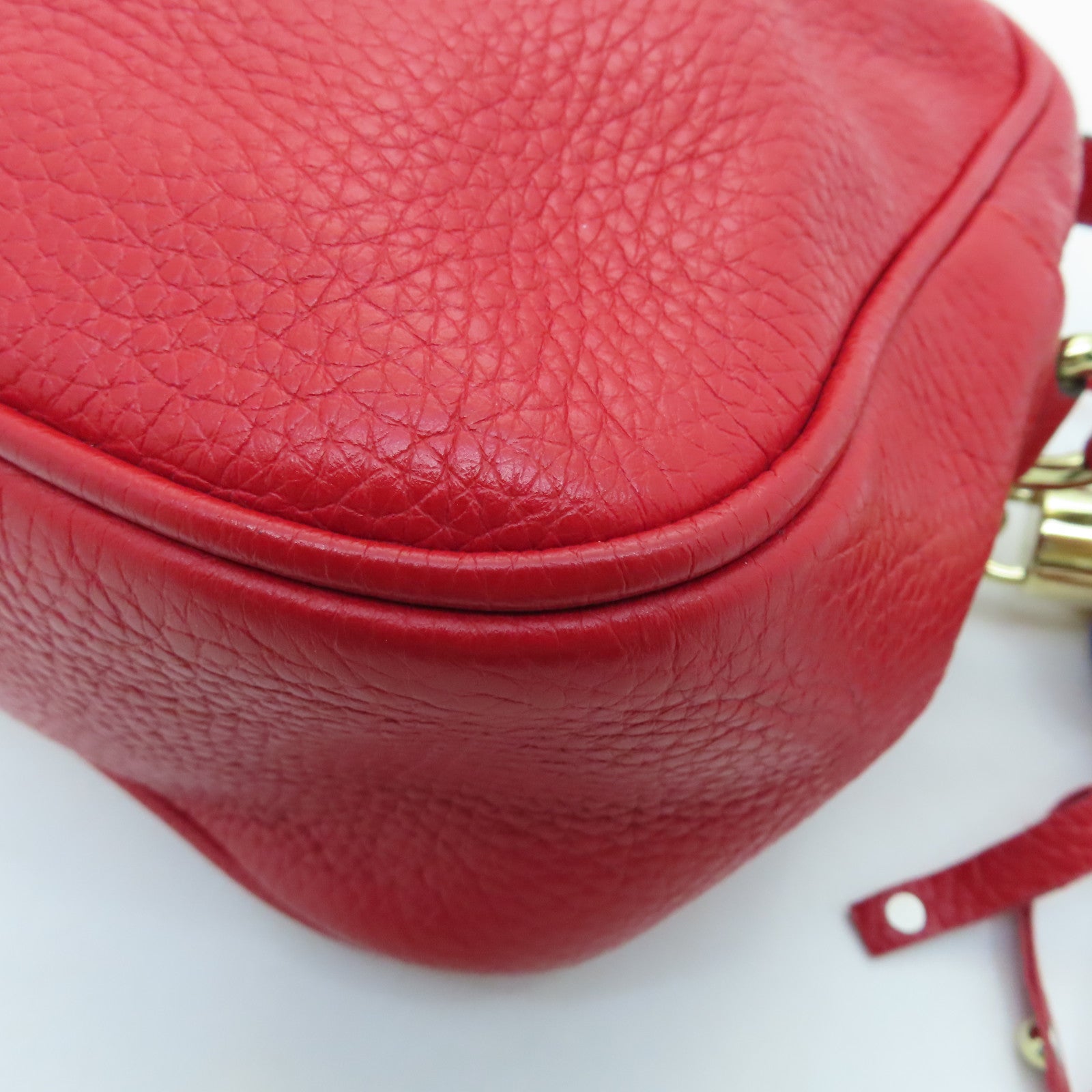 D&G cowhide leather Shoulder Bag gold buckle shoulder bag red