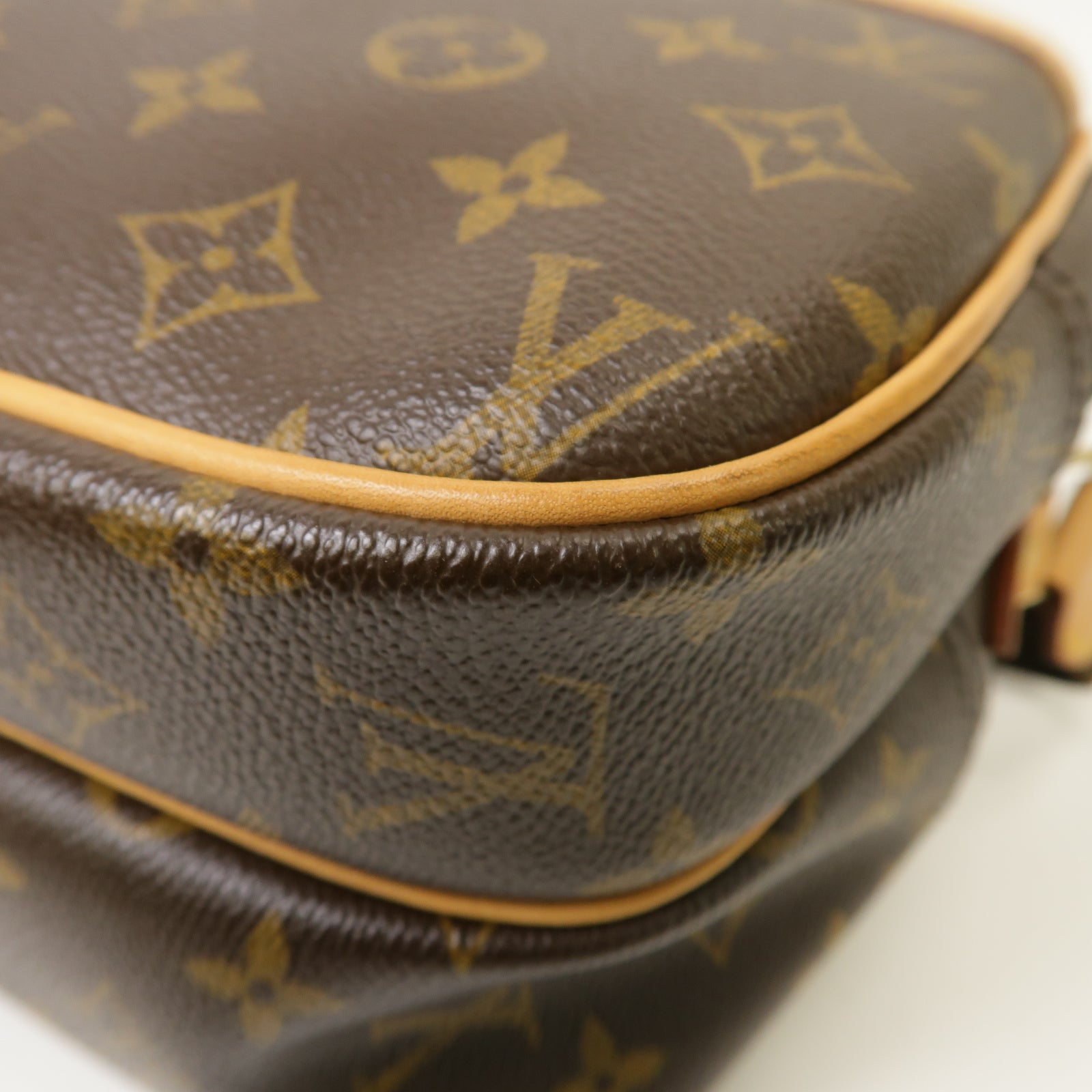 LOUIS VUITTON Monogram Reporter金扣肩背袋棕色