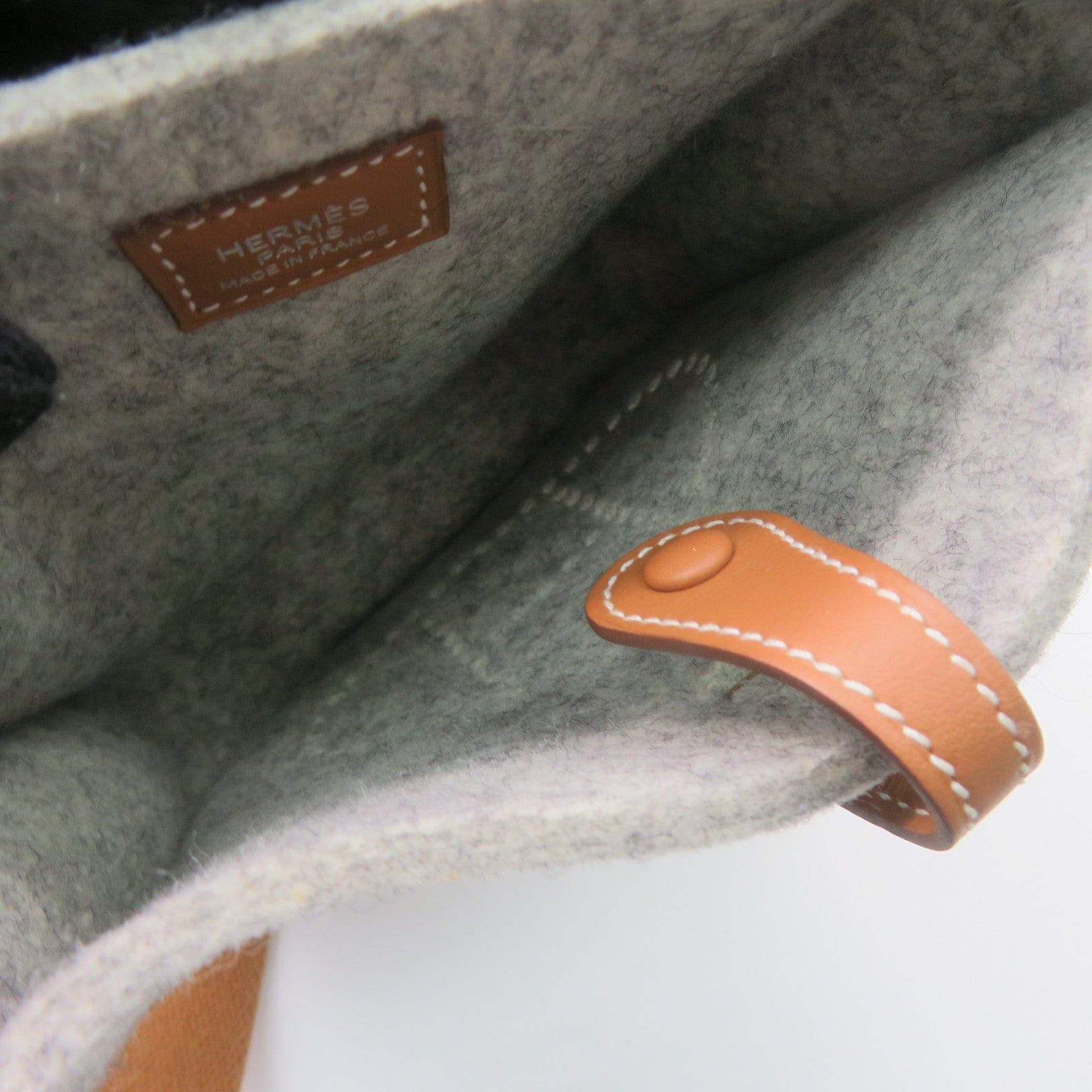 HERMES Swift皮革/羊毛銀扣肩背袋Shoulder Bag灰色啡色