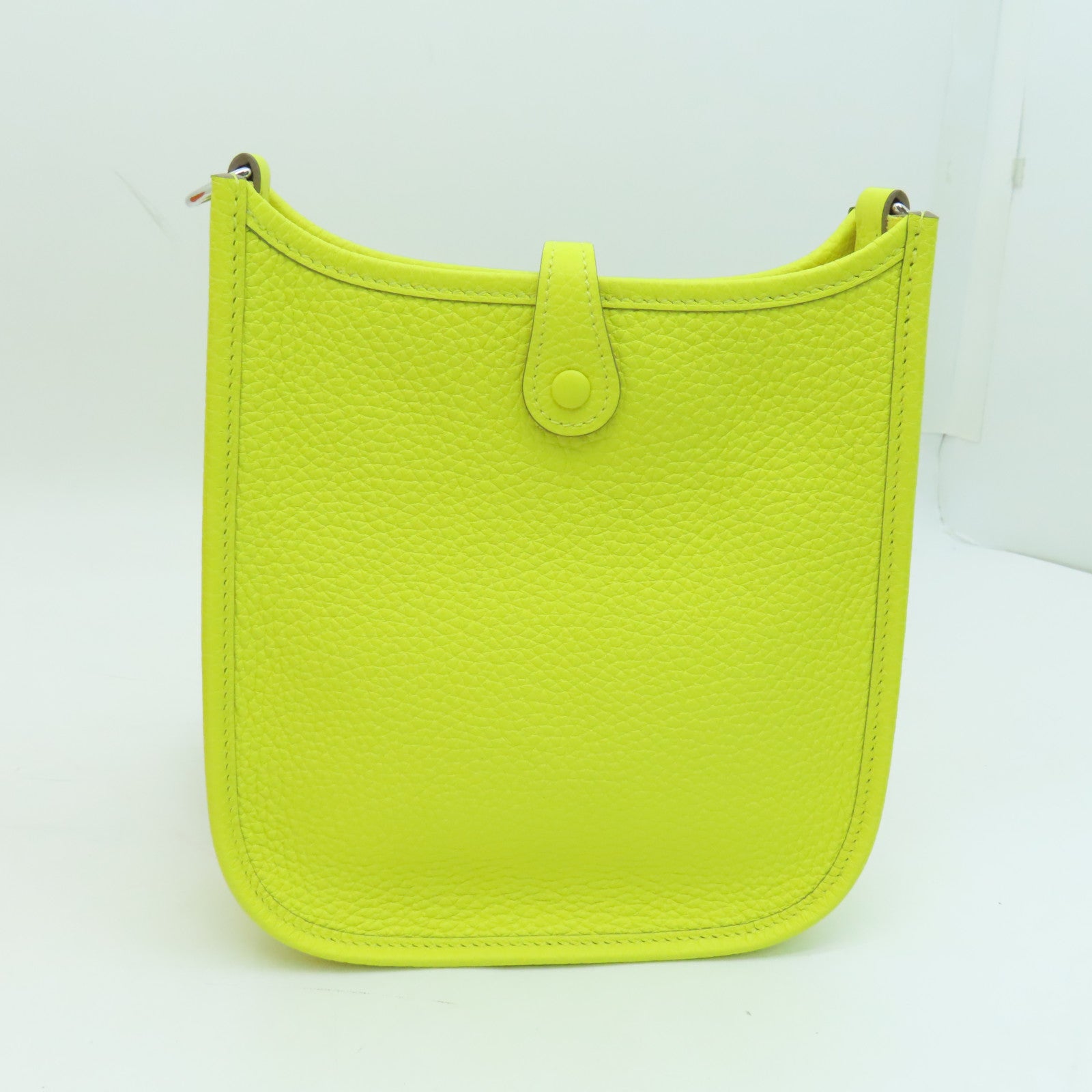 HERMES Clemence皮革Evelyne TPM Shoulder Bag银扣肩背袋黄色