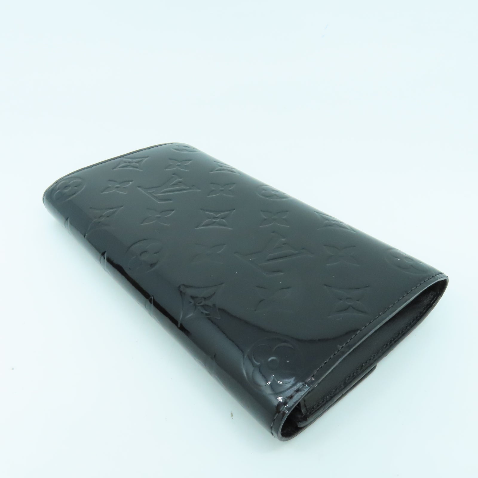 LOUIS VUITTON Vernis Long Wallet金扣长钱包黑色