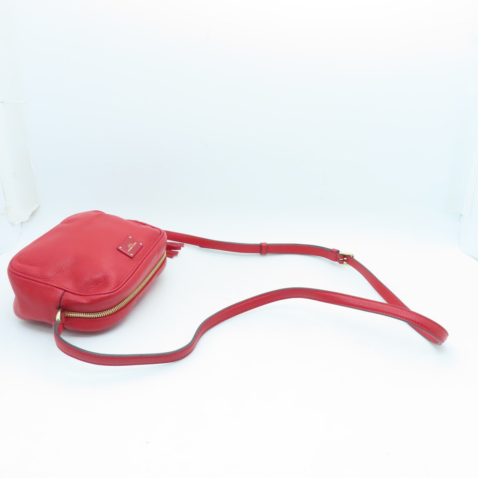 D&G cowhide leather Shoulder Bag gold buckle shoulder bag red