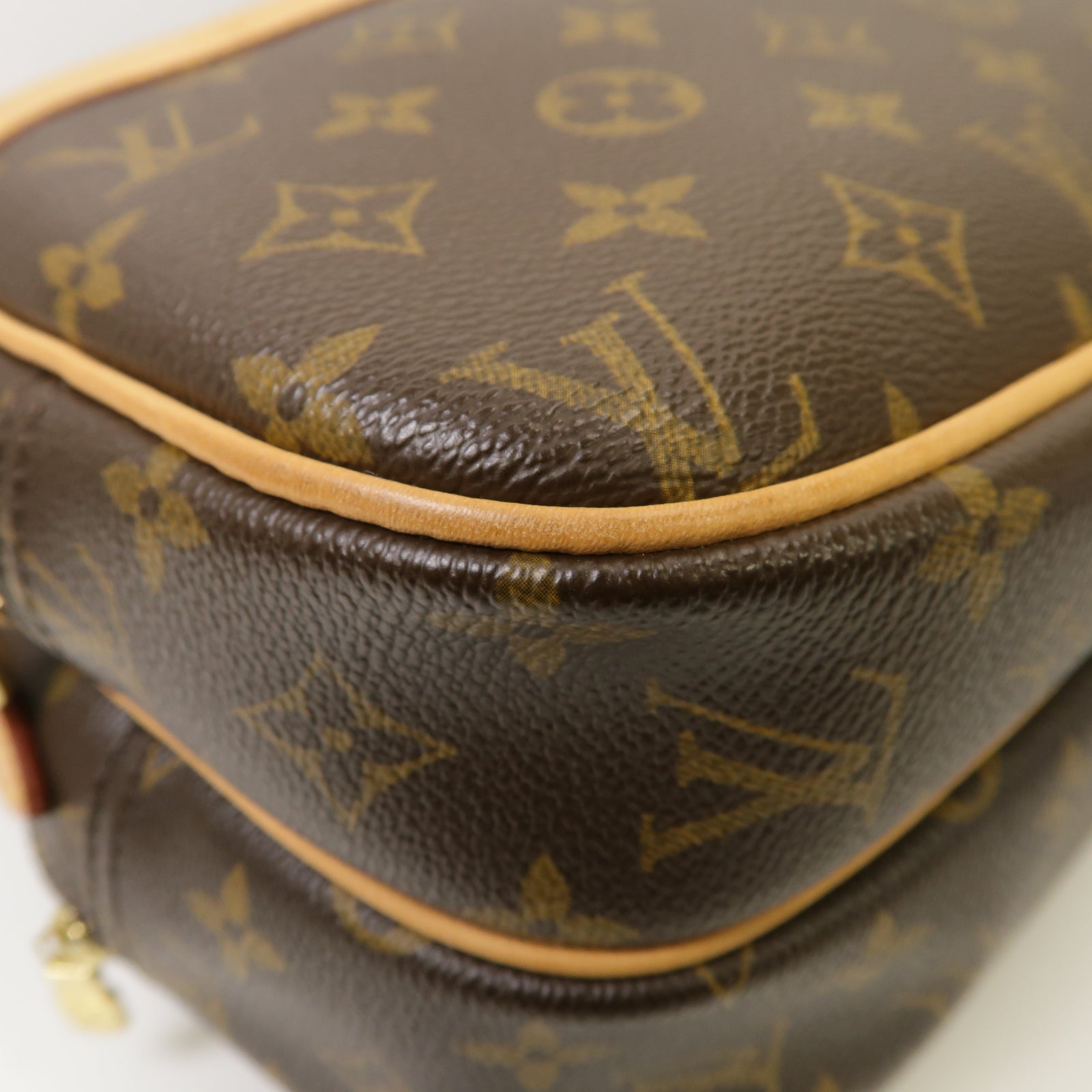 LOUIS VUITTON Monogram Reporter金扣肩背袋棕色