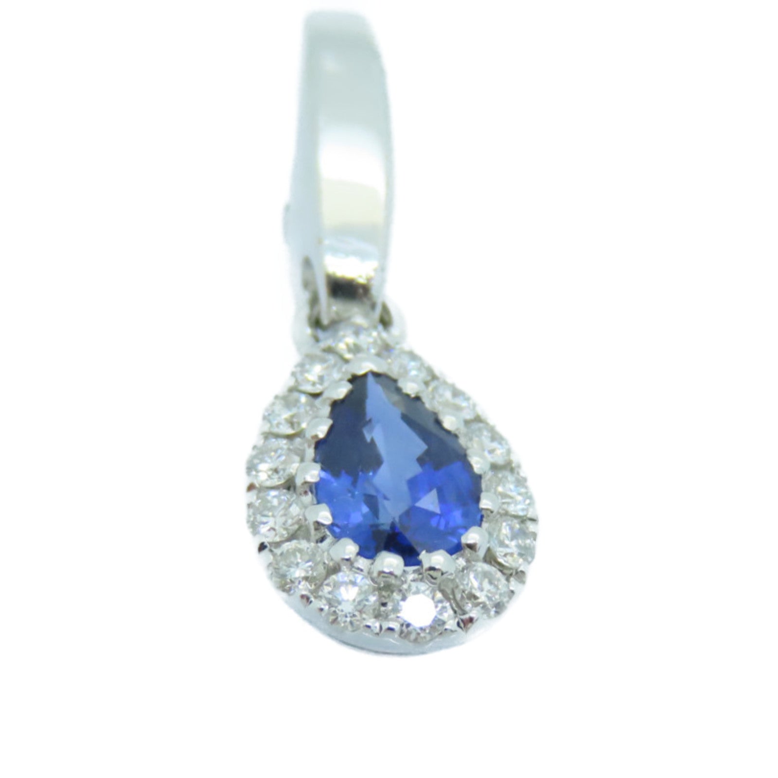 JEWELRY 18K白金Sapphire Pendant蓝宝石吊坠