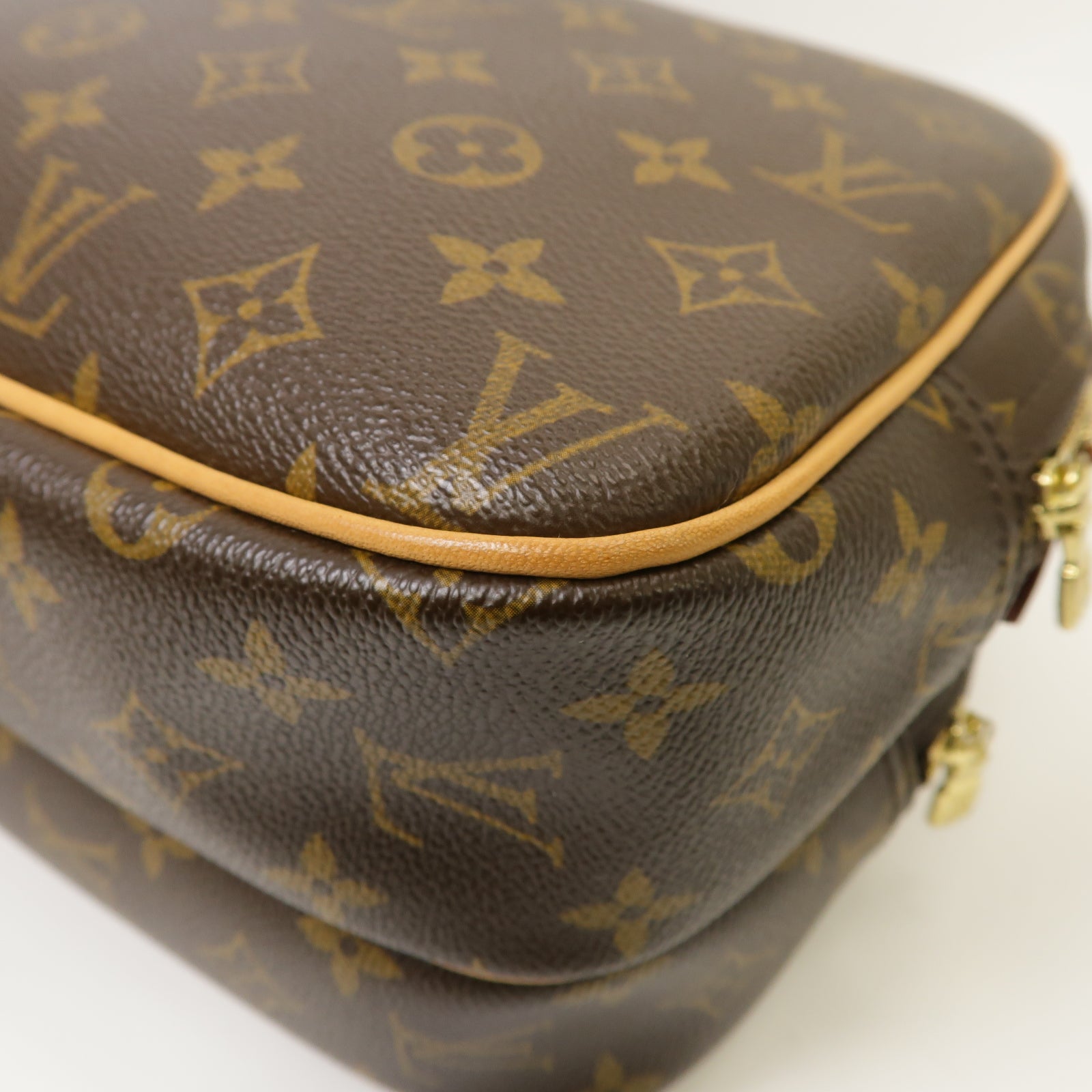 LOUIS VUITTON Monogram Reporter金扣肩背袋棕色
