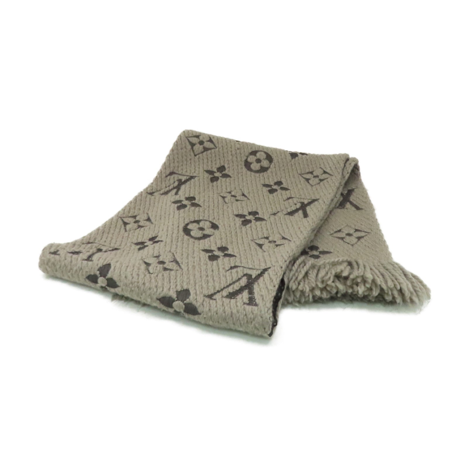 LOUIS VUITTON 絲質/羊絨Scarf絲巾灰色