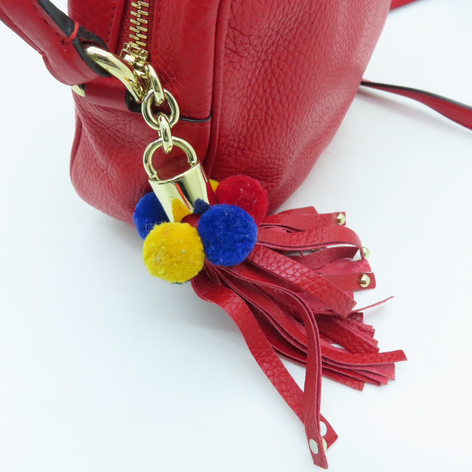 D&G cowhide leather Shoulder Bag gold buckle shoulder bag red