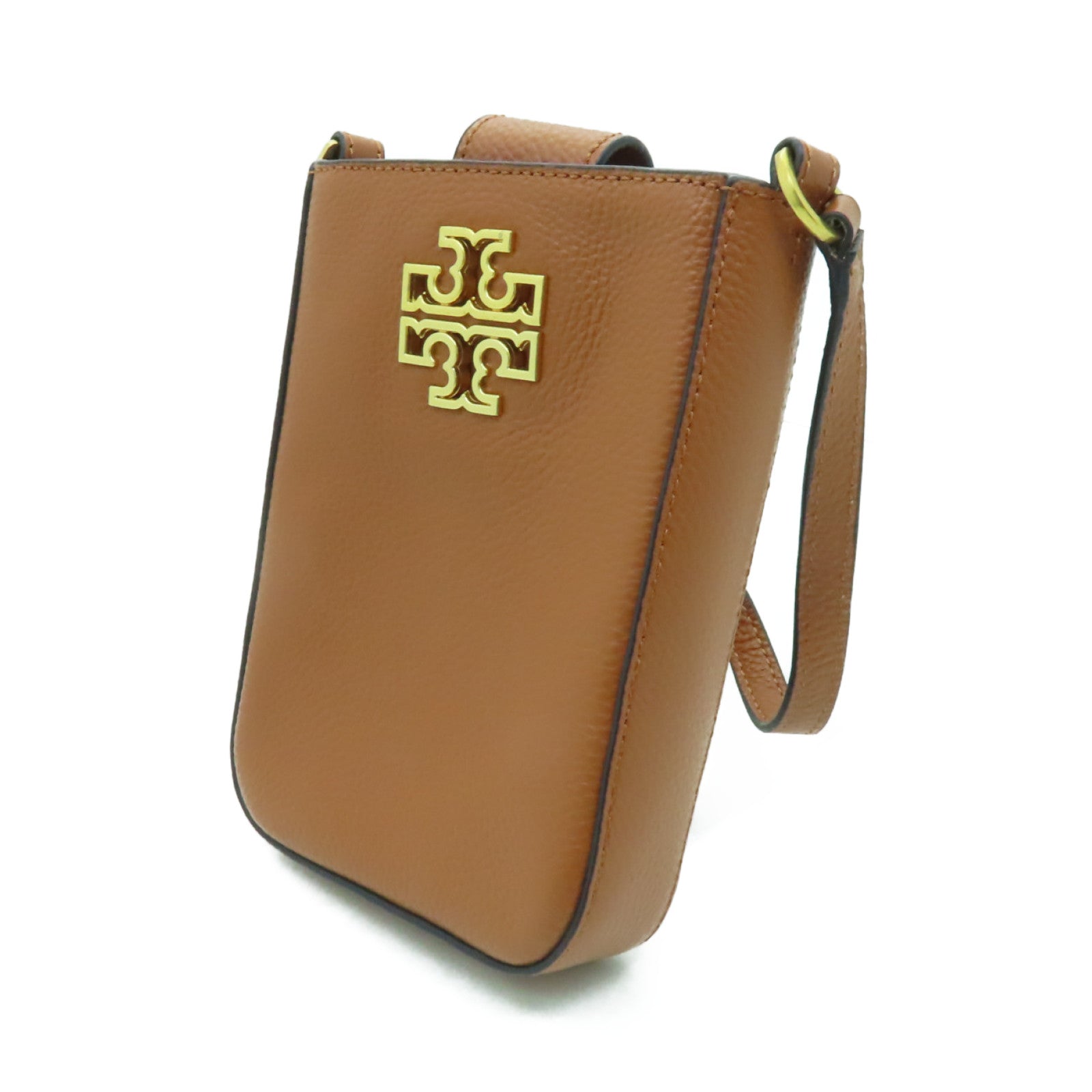 Tory Burch 牛皮皮革Shoulder Bag金扣肩背袋棕色
