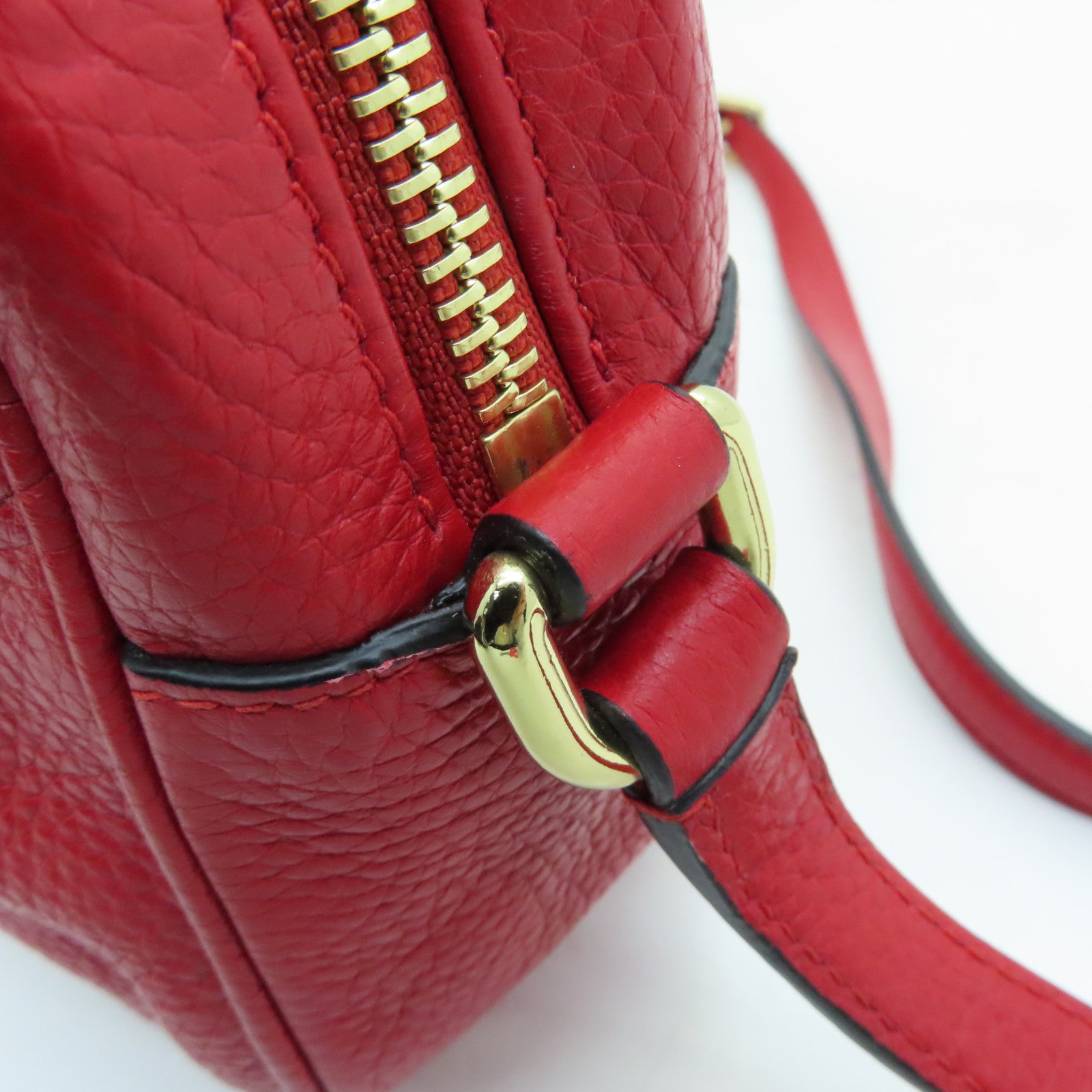 D&G cowhide leather Shoulder Bag gold buckle shoulder bag red