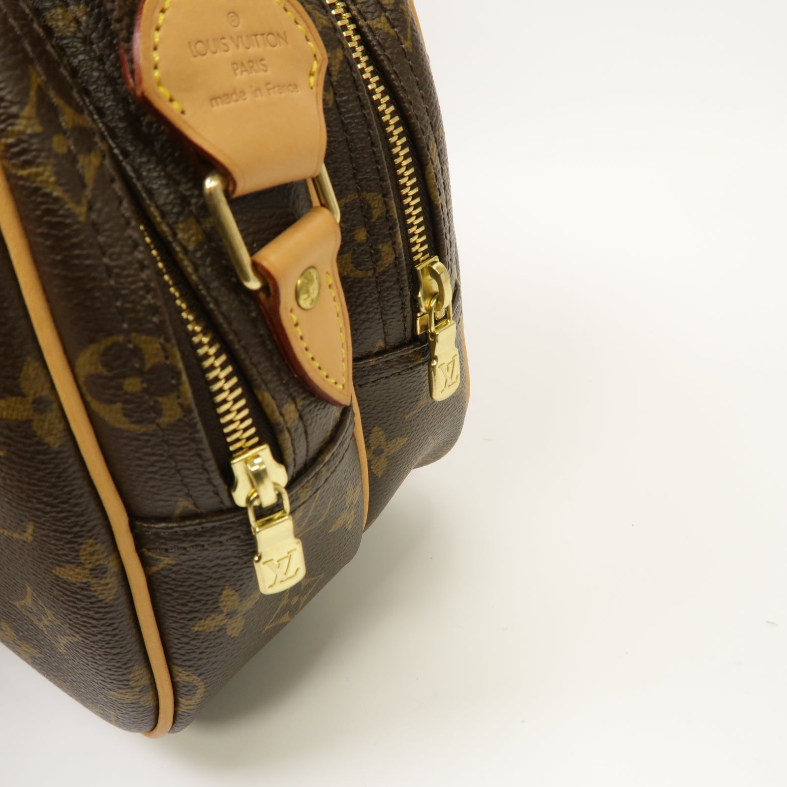 LOUIS VUITTON Monogram Reporter金扣肩背袋棕色