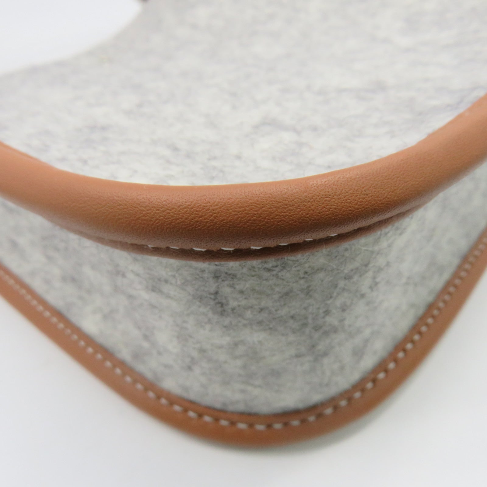 HERMES Swift皮革/羊毛銀扣肩背袋Shoulder Bag灰色啡色