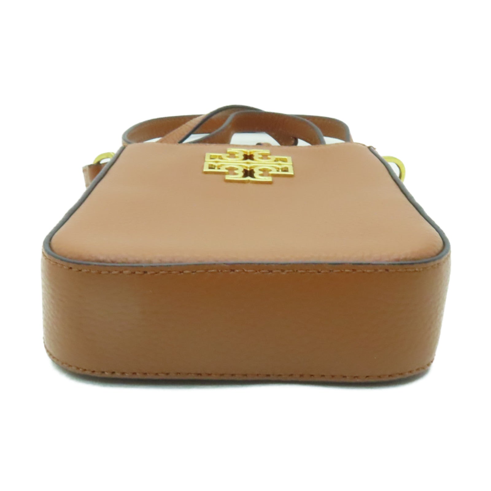 Tory Burch 牛皮皮革Shoulder Bag金扣肩背袋棕色