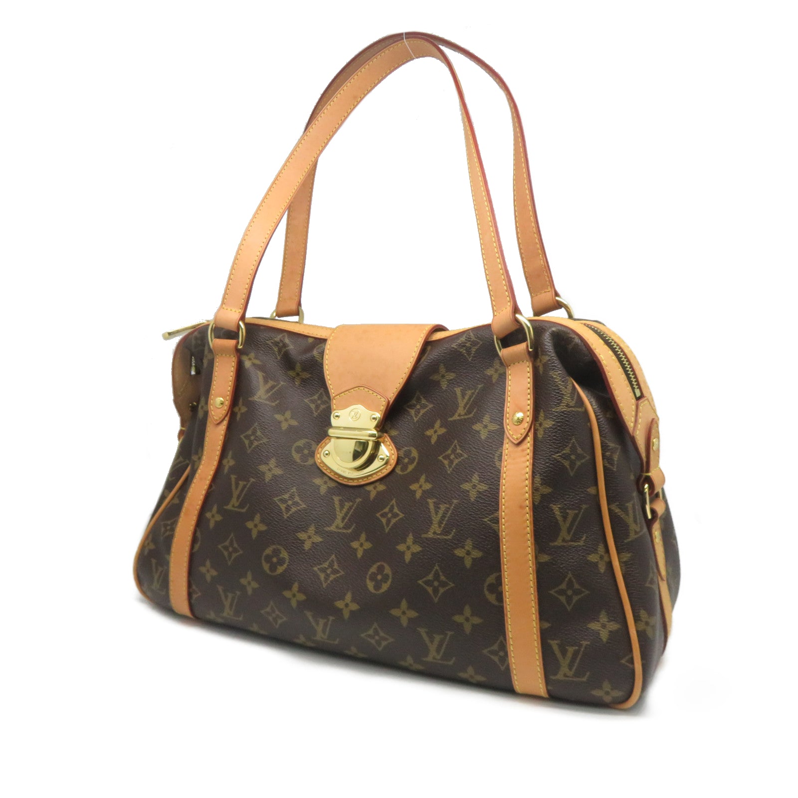 LOUIS VUITTON Monogram Stresa GM金扣手挽袋/肩背袋啡色
