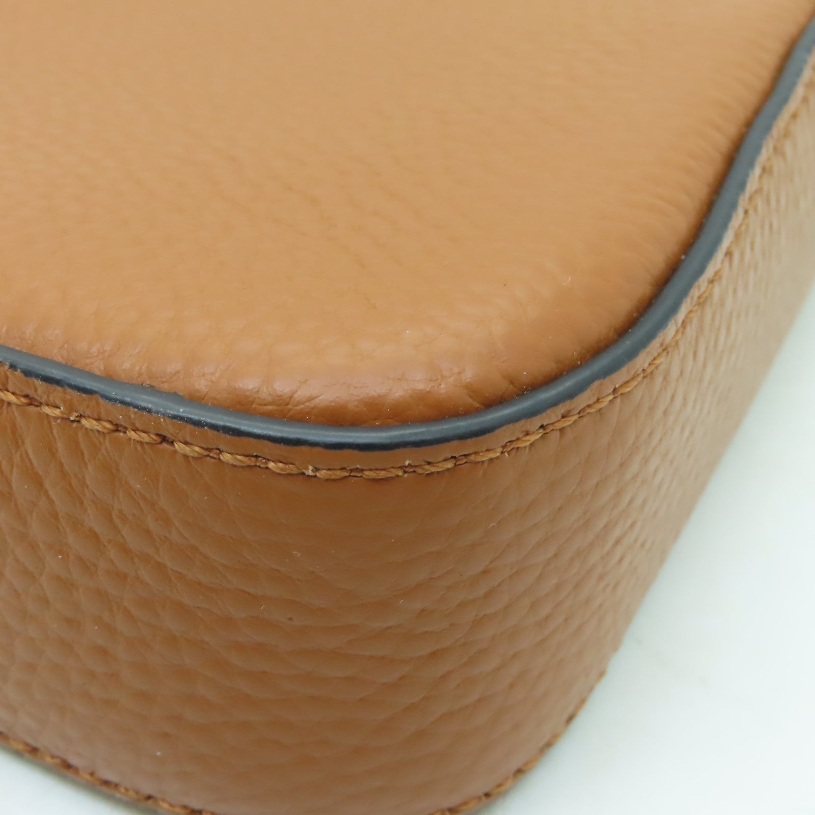 Tory Burch 牛皮皮革Shoulder Bag金扣肩背袋棕色