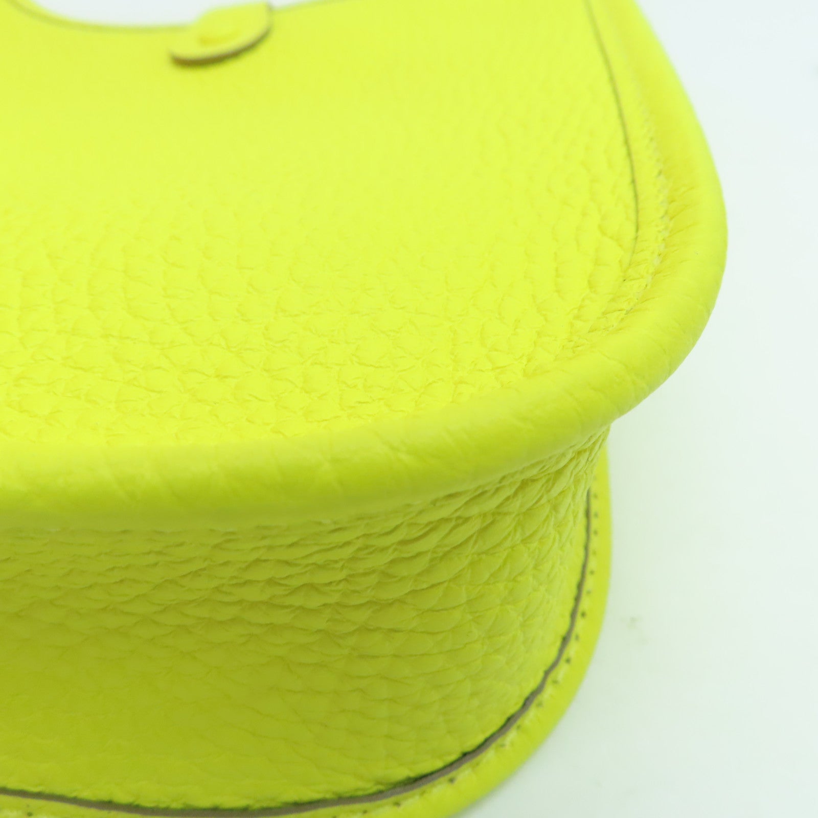 HERMES Clemence皮革Evelyne TPM Shoulder Bag银扣肩背袋黄色