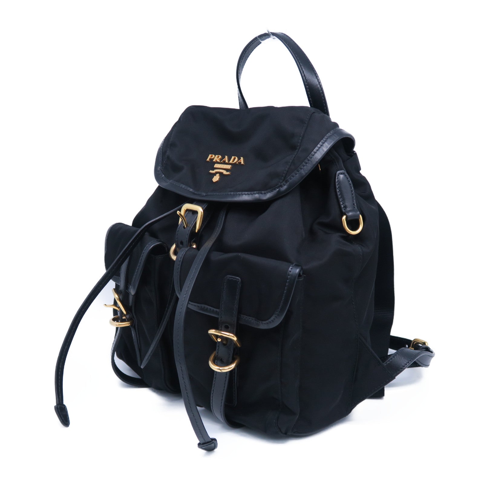 PRADA 尼龍Backpack金扣背包黑色