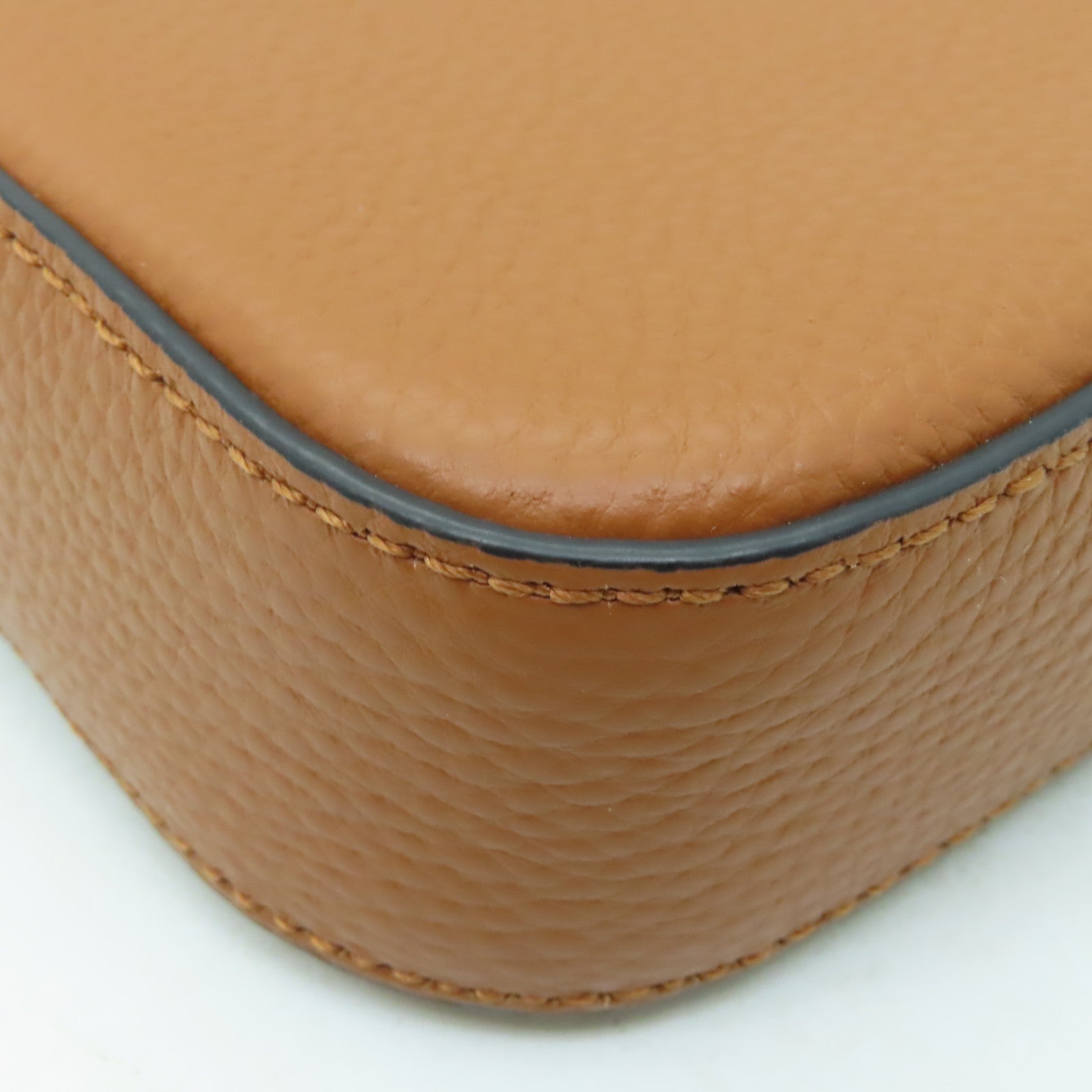 Tory Burch 牛皮皮革Shoulder Bag金扣肩背袋棕色