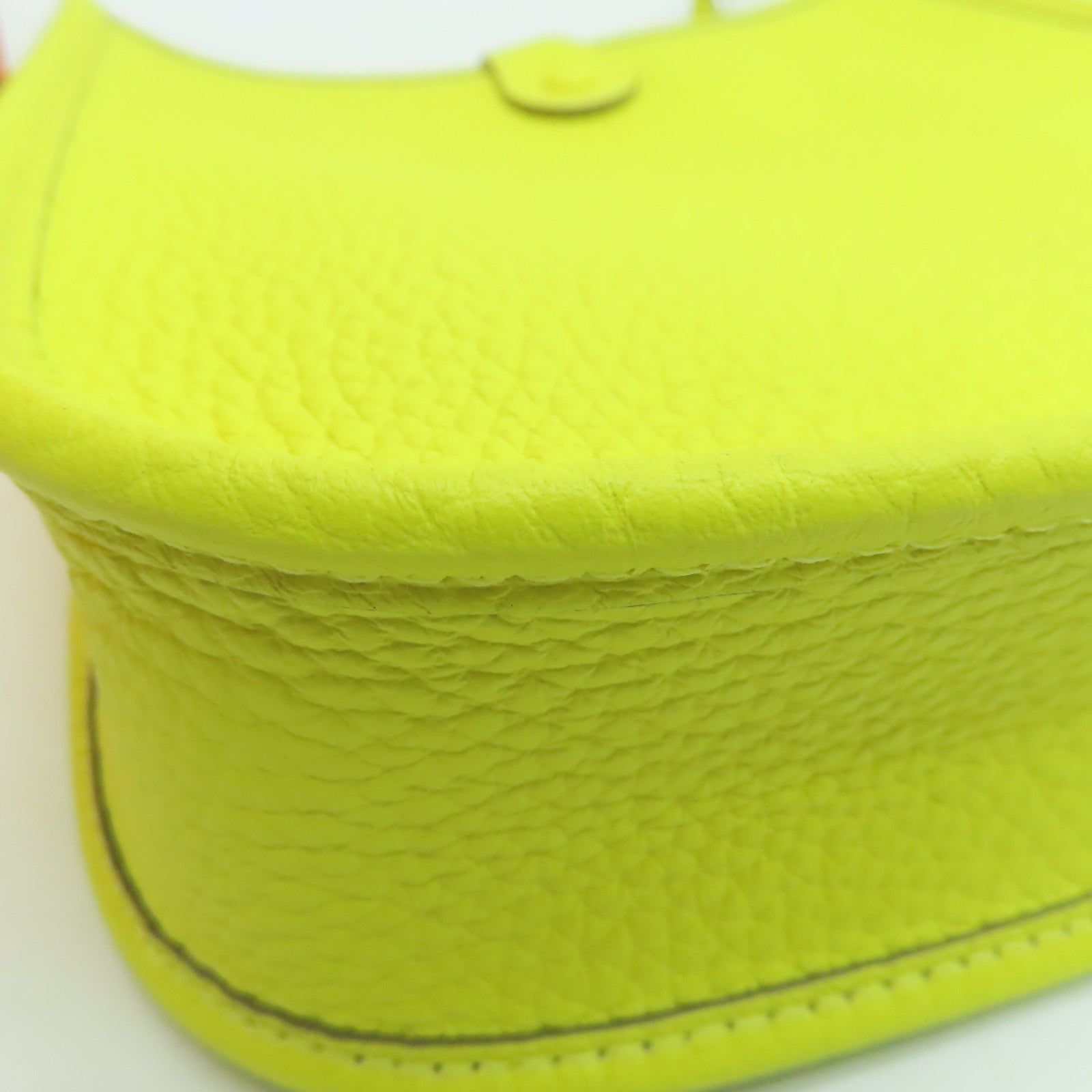 HERMES Clemence皮革Evelyne TPM Shoulder Bag银扣肩背袋黄色