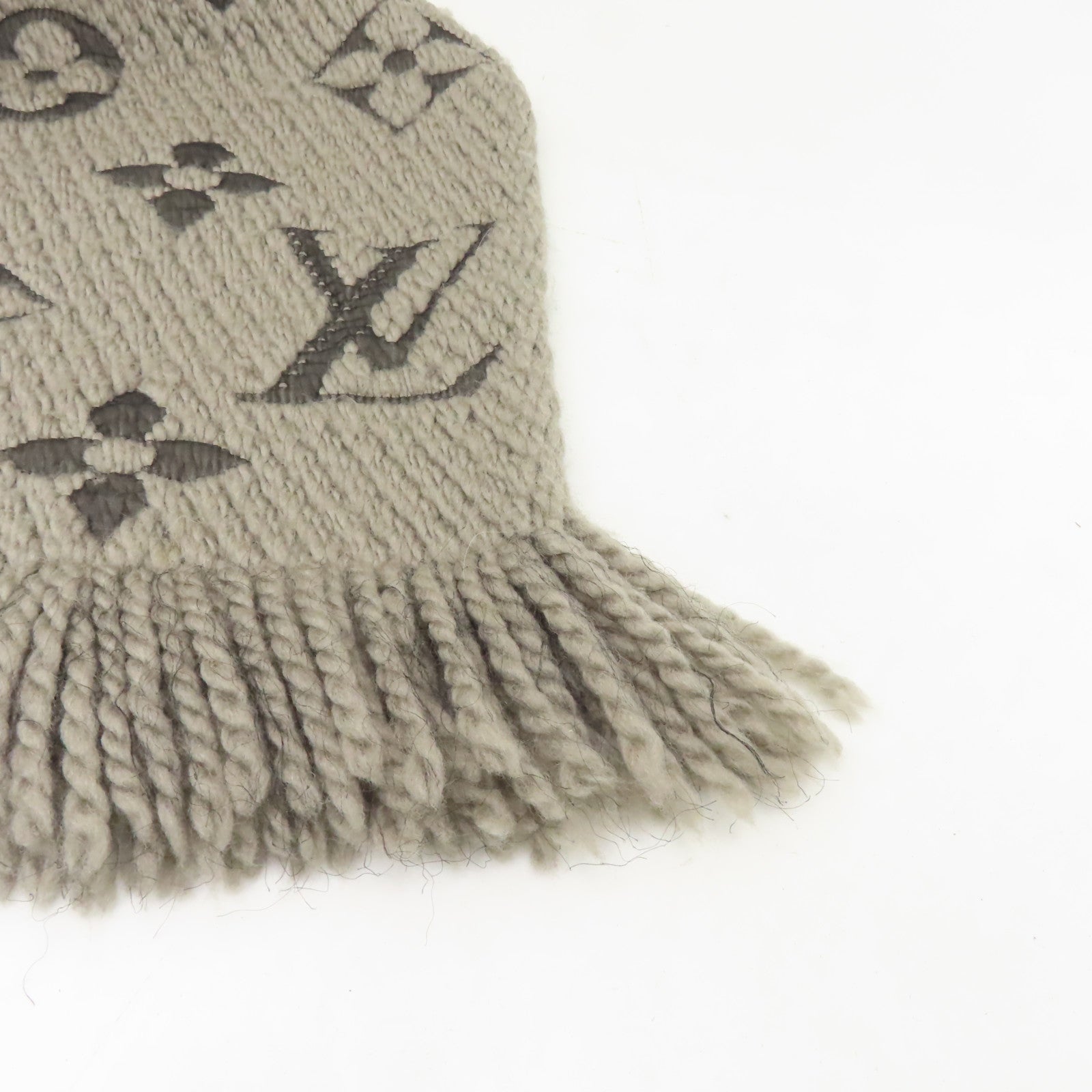 LOUIS VUITTON 絲質/羊絨Scarf絲巾灰色