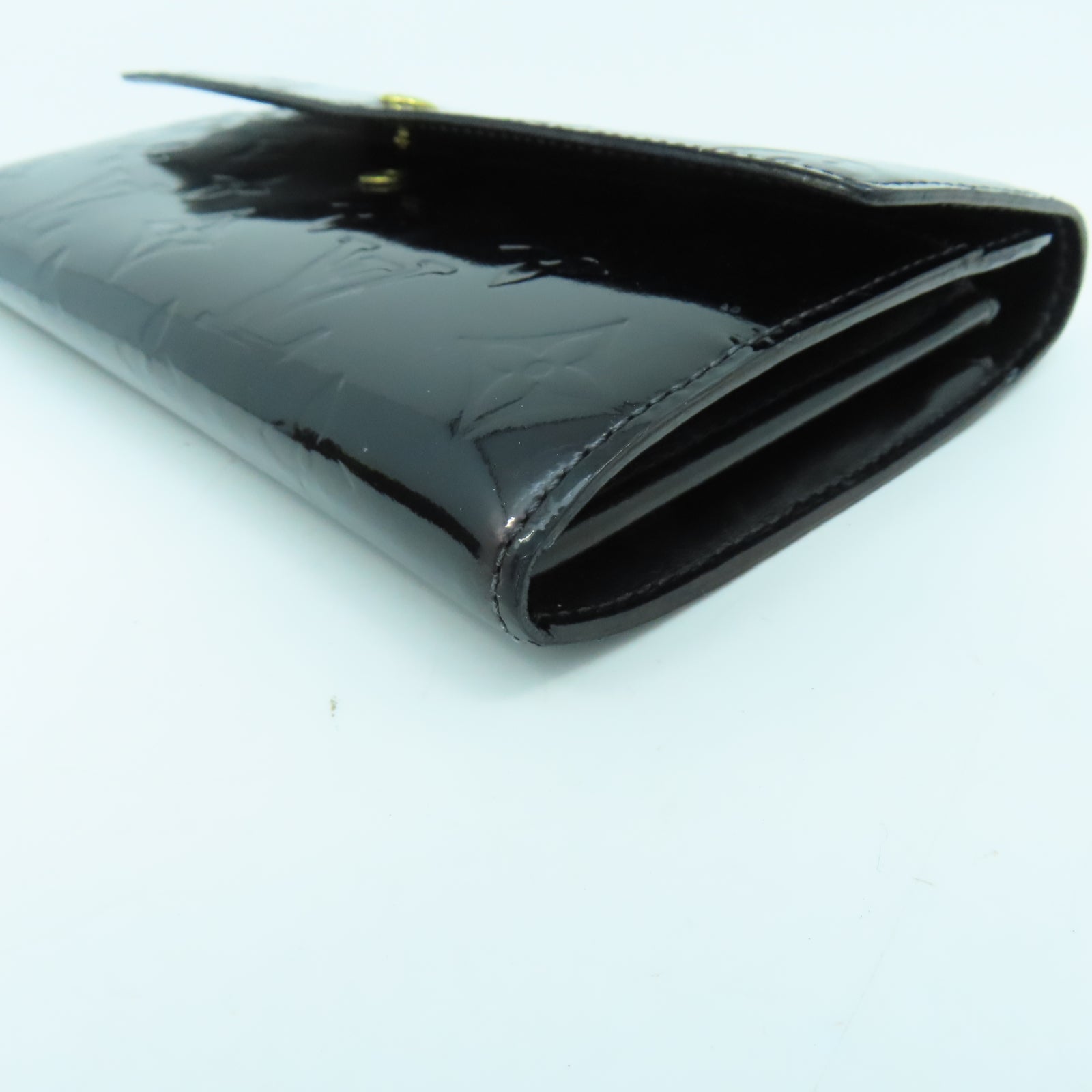 LOUIS VUITTON Vernis Long Wallet金扣长钱包黑色