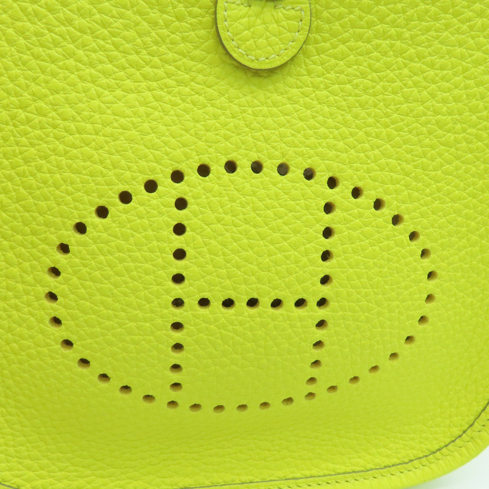 HERMES Clemence皮革Evelyne TPM Shoulder Bag银扣肩背袋黄色