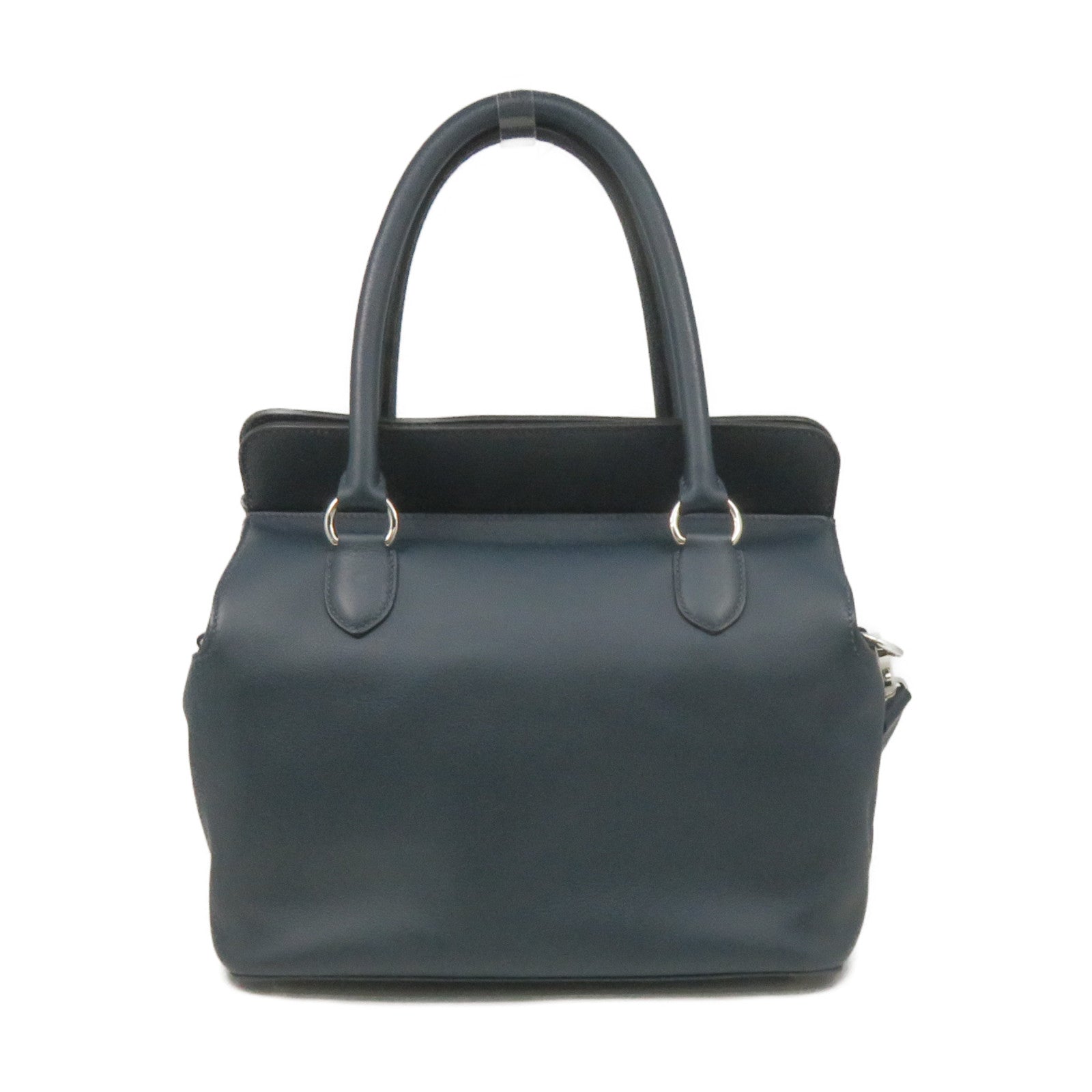 HERMES 【激減優惠】Swift皮革Tool Box 26 2Way Shoulder Bag銀扣手挽肩背兩用袋鴨子藍