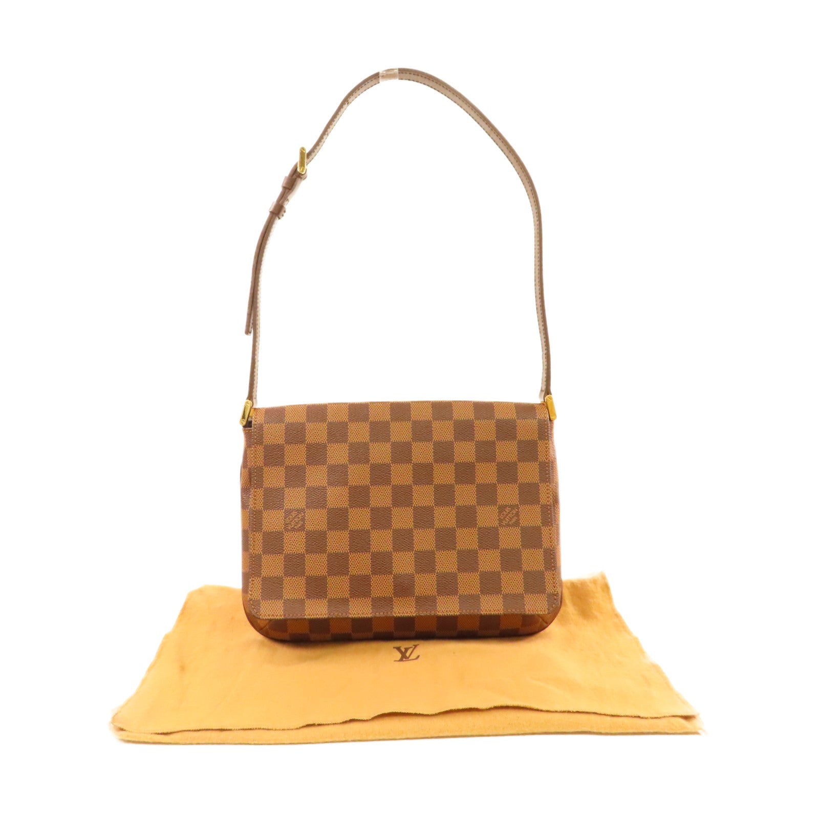LOUIS VUITTON Damier Musette Tango Shoulder Bag肩背袋啡色