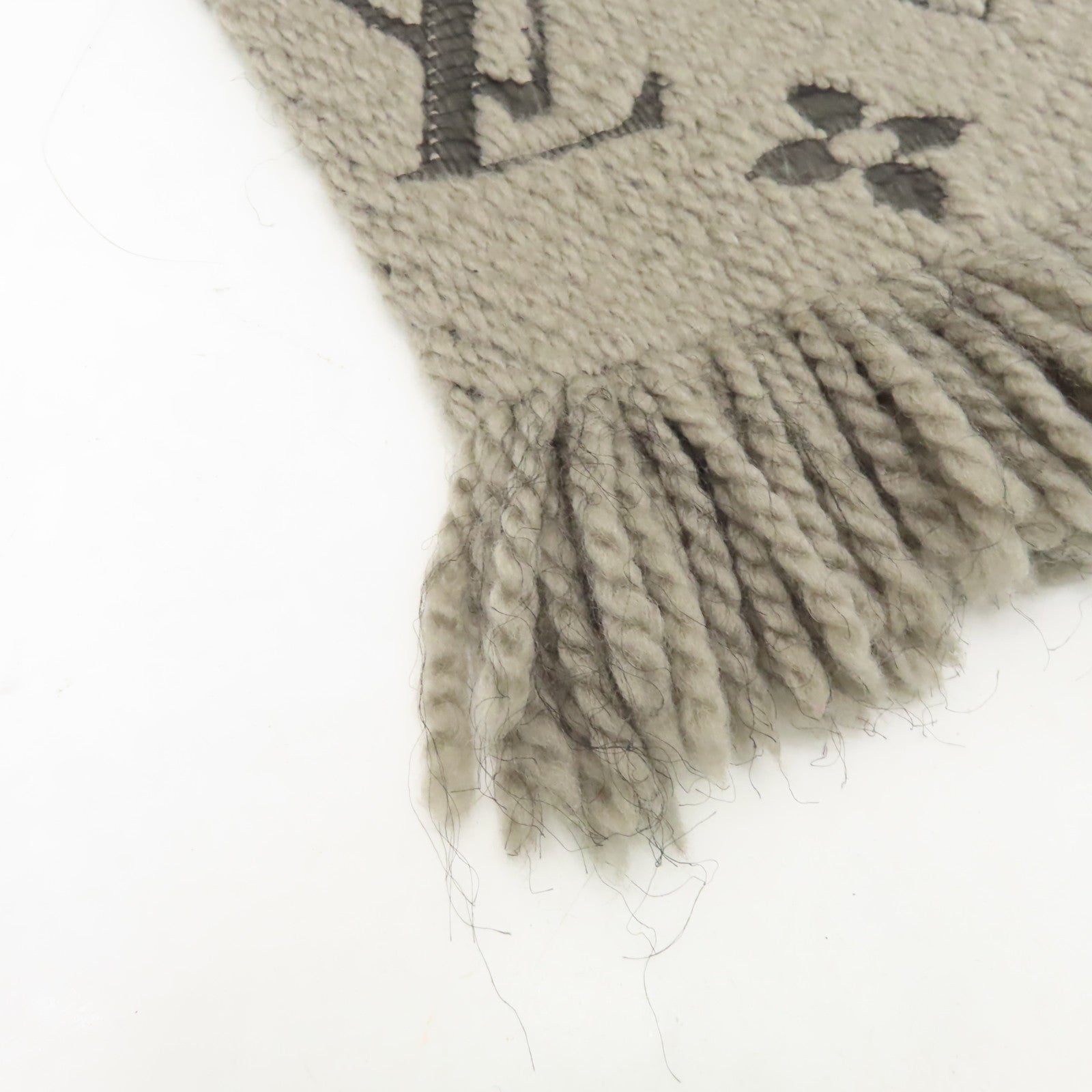 LOUIS VUITTON 絲質/羊絨Scarf絲巾灰色