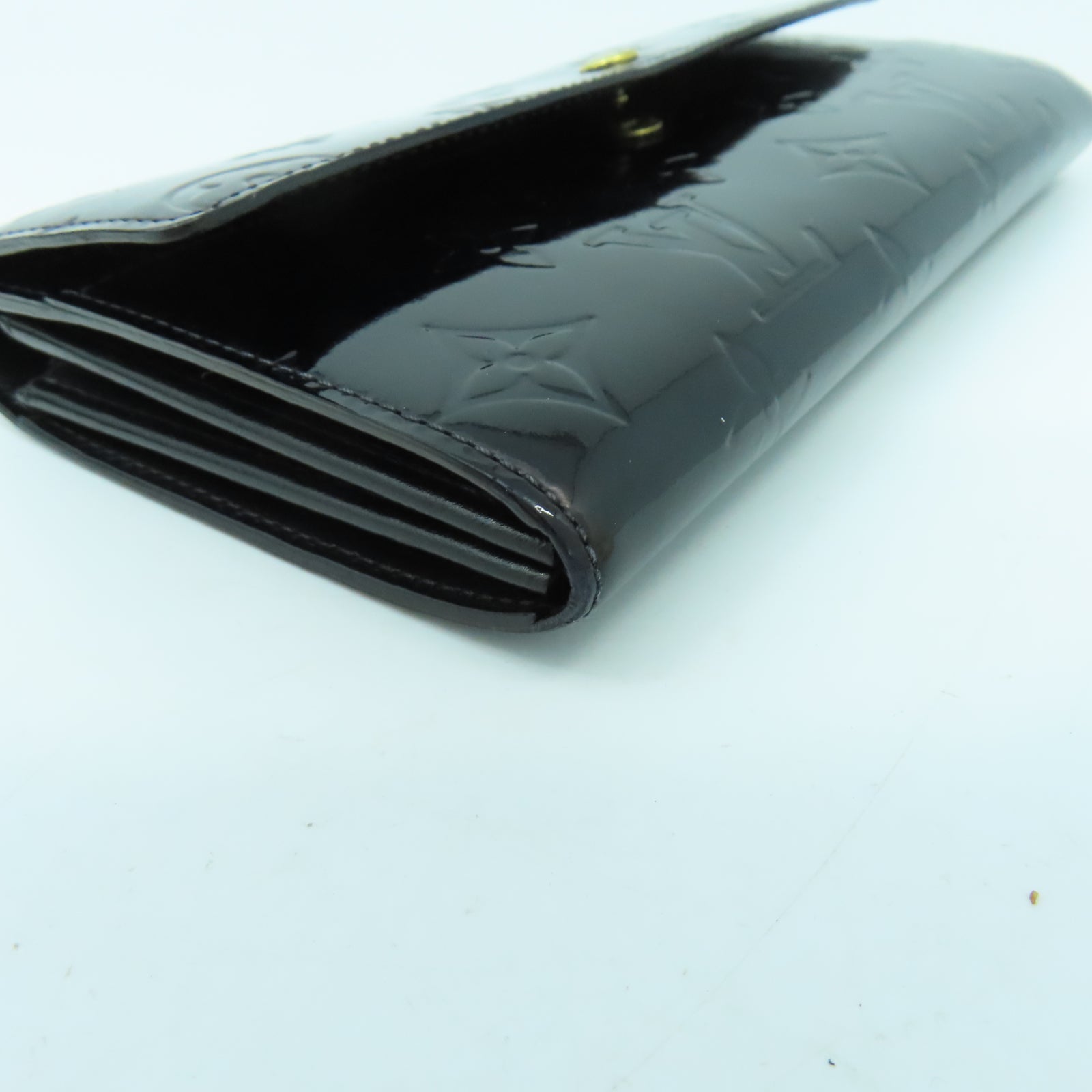 LOUIS VUITTON Vernis Long Wallet金扣长钱包黑色