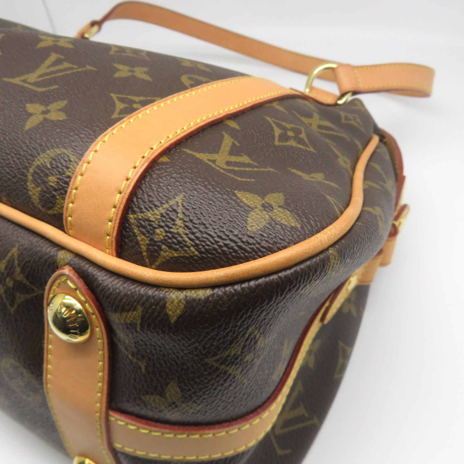 LOUIS VUITTON Monogram Stresa GM金扣手挽袋/肩背袋啡色