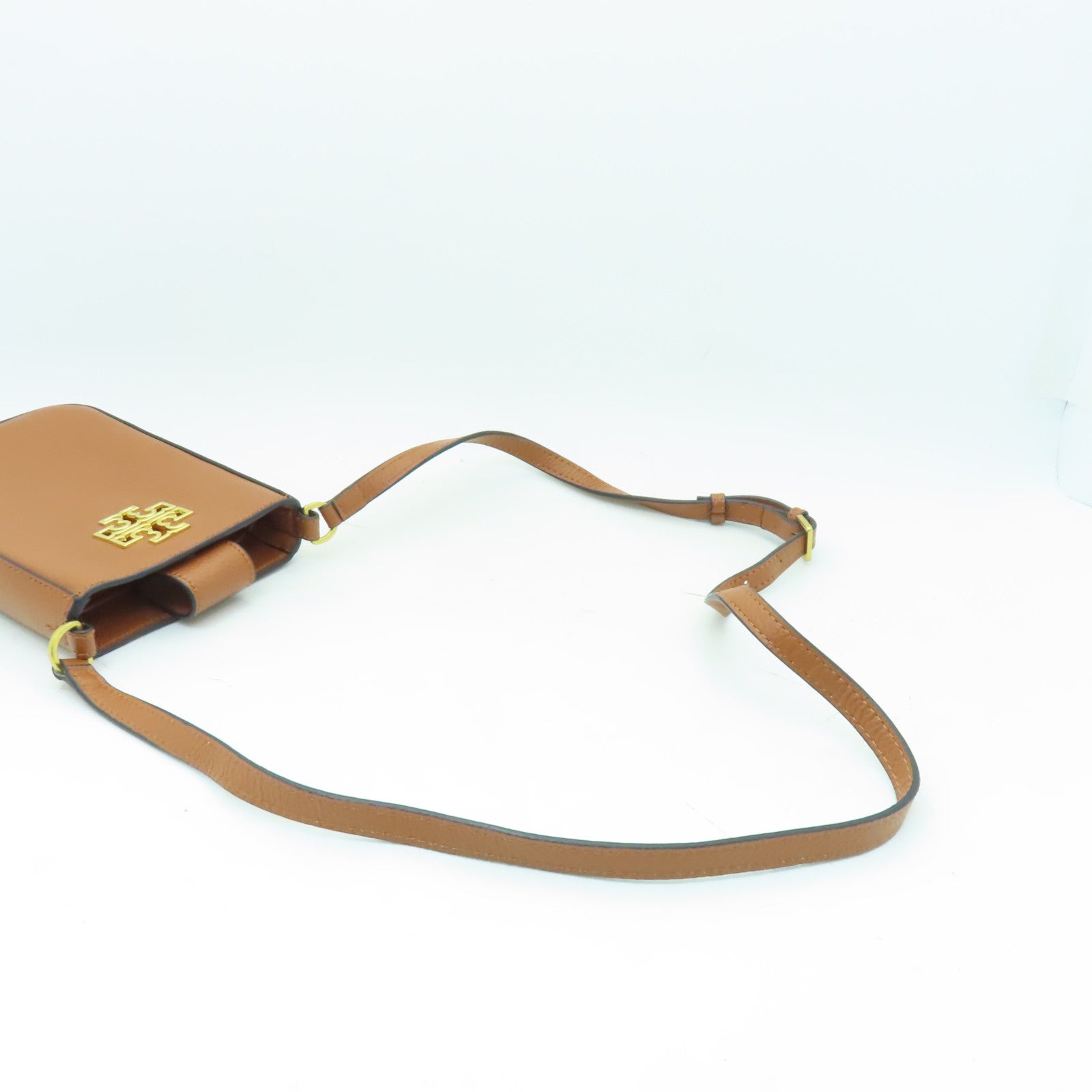 Tory Burch 牛皮皮革Shoulder Bag金扣肩背袋棕色
