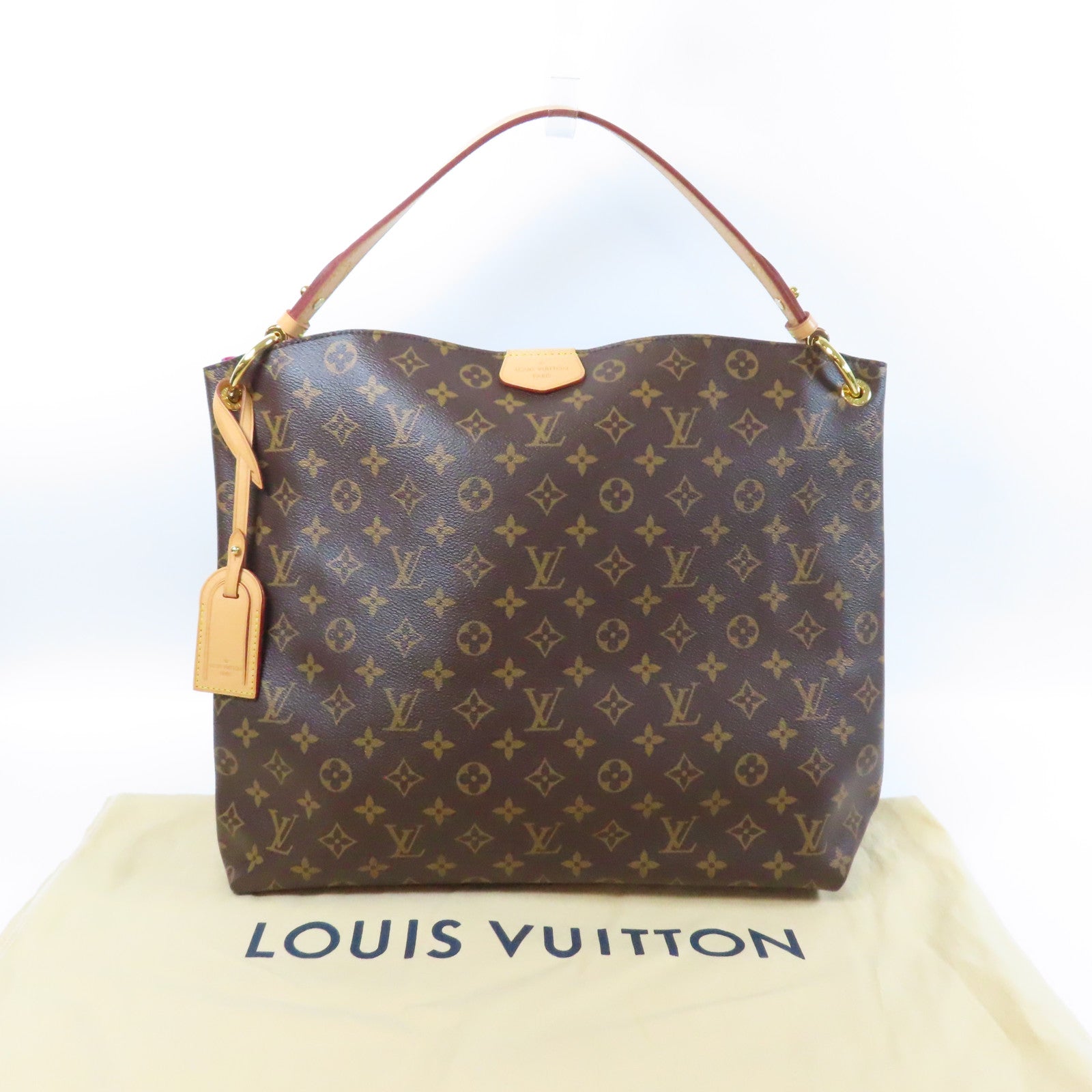 LOUIS VUITTON Monogram Delightful MM金扣肩背袋啡色