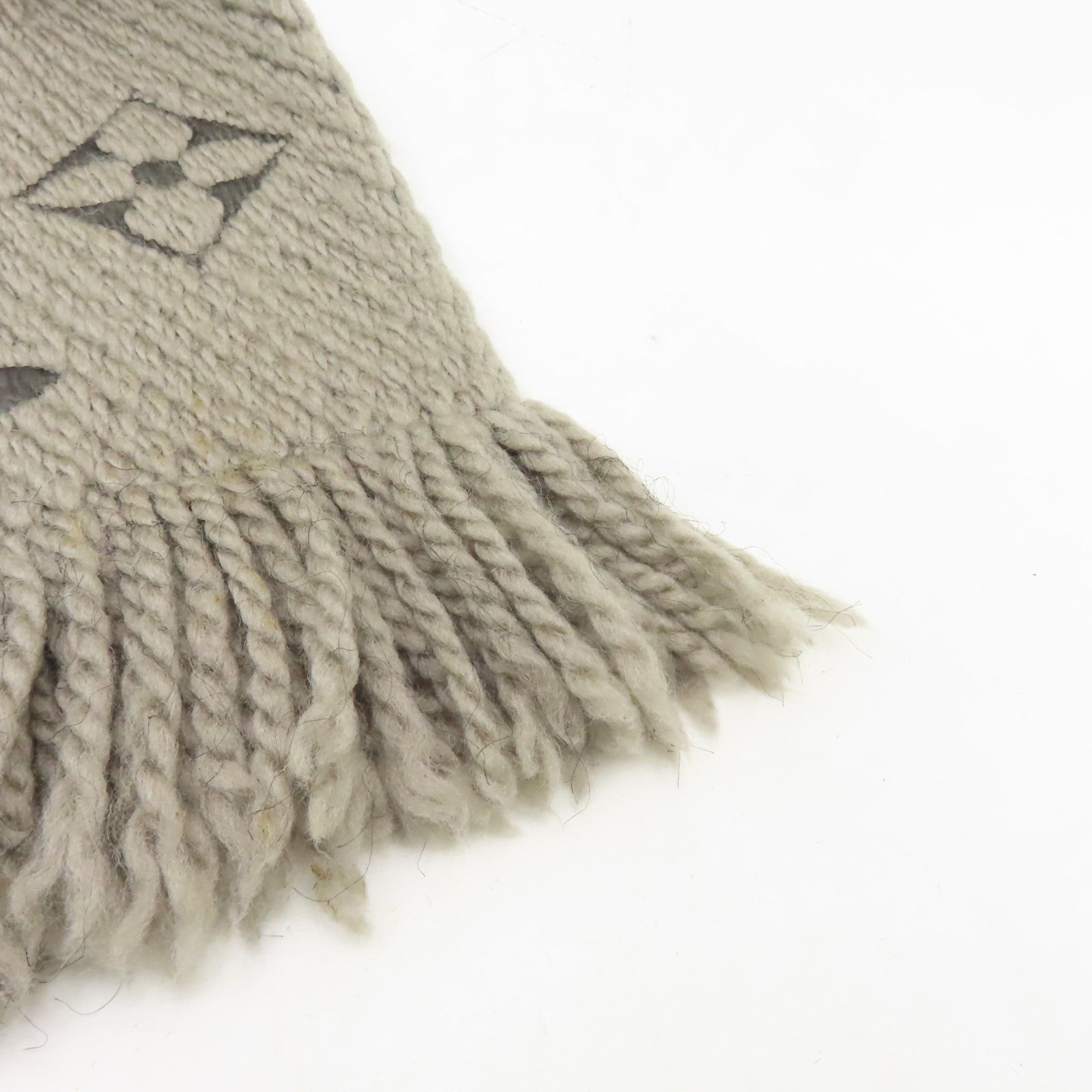 LOUIS VUITTON 絲質/羊絨Scarf絲巾灰色