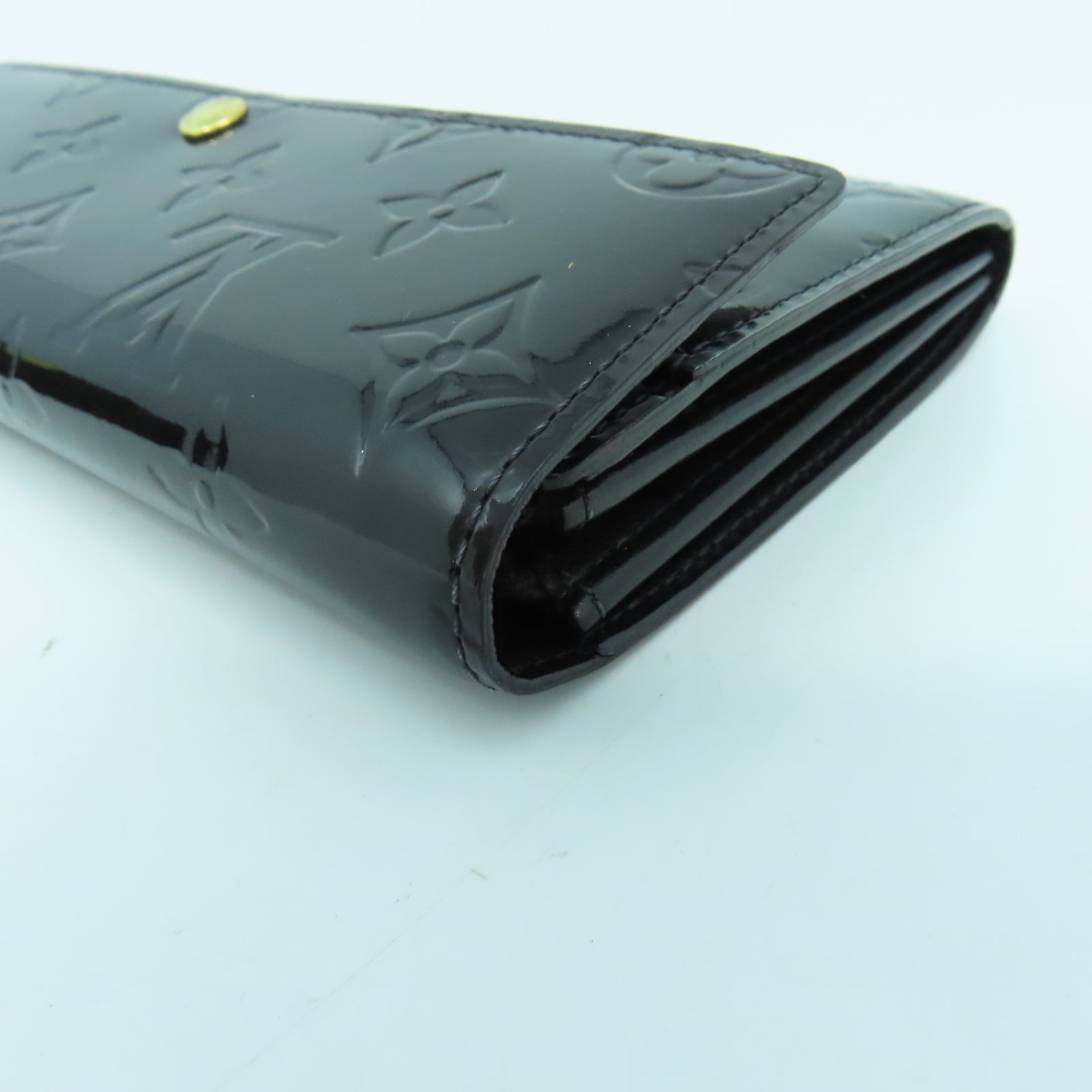 LOUIS VUITTON Vernis Long Wallet金扣长钱包黑色
