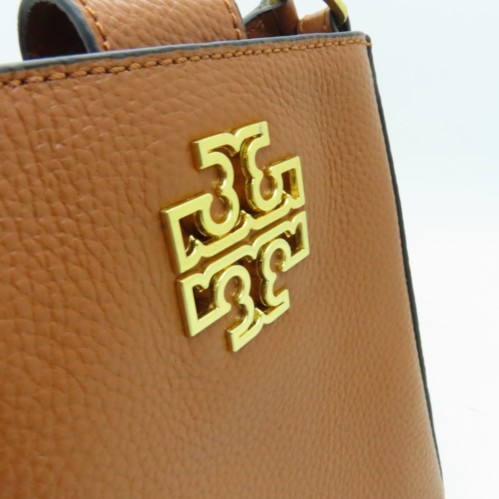 Tory Burch 牛皮皮革Shoulder Bag金扣肩背袋棕色