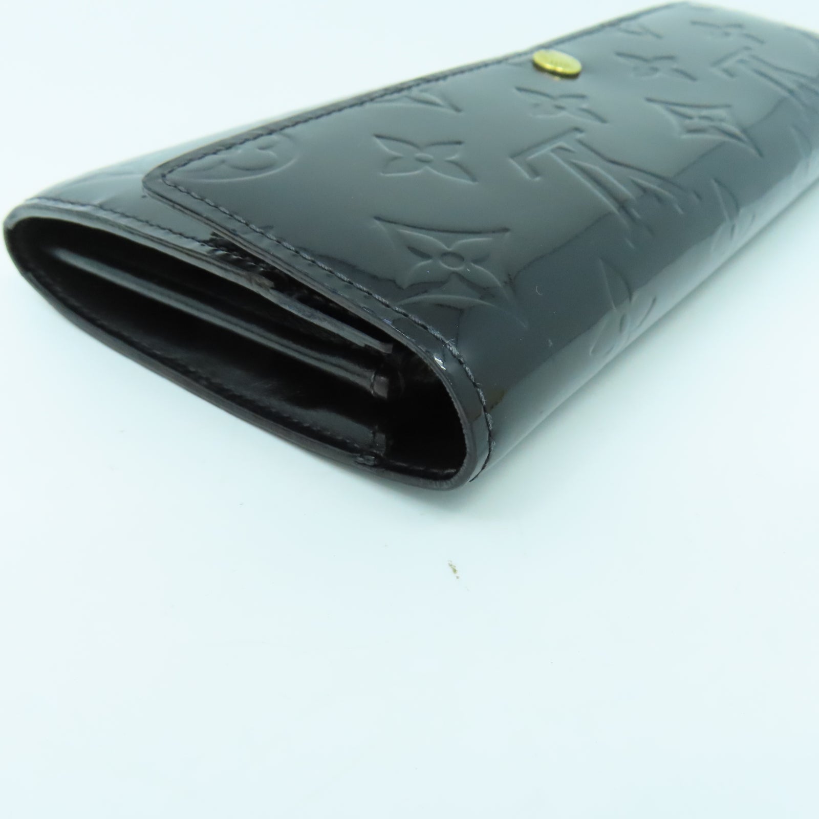 LOUIS VUITTON Vernis Long Wallet金扣长钱包黑色