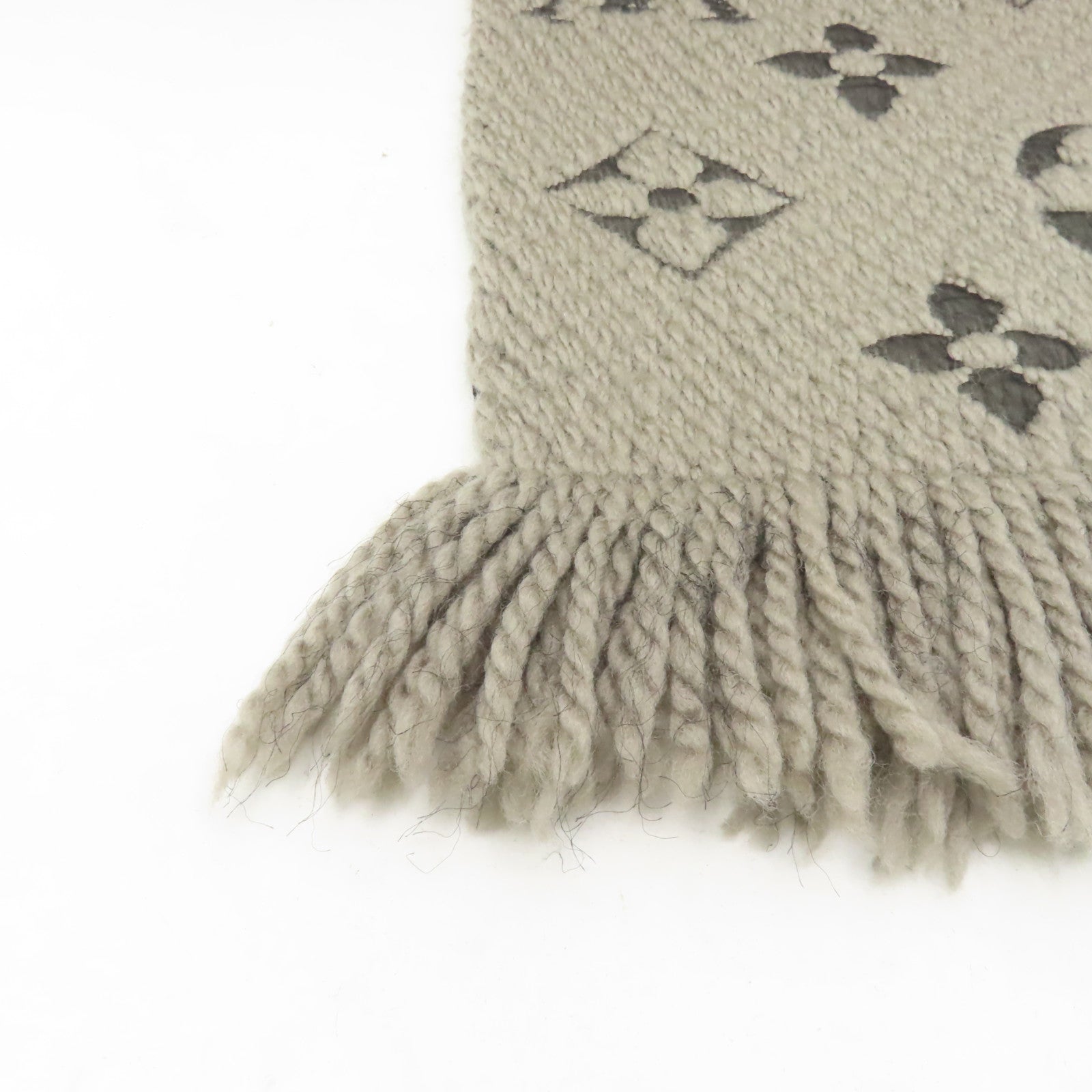 LOUIS VUITTON 絲質/羊絨Scarf絲巾灰色
