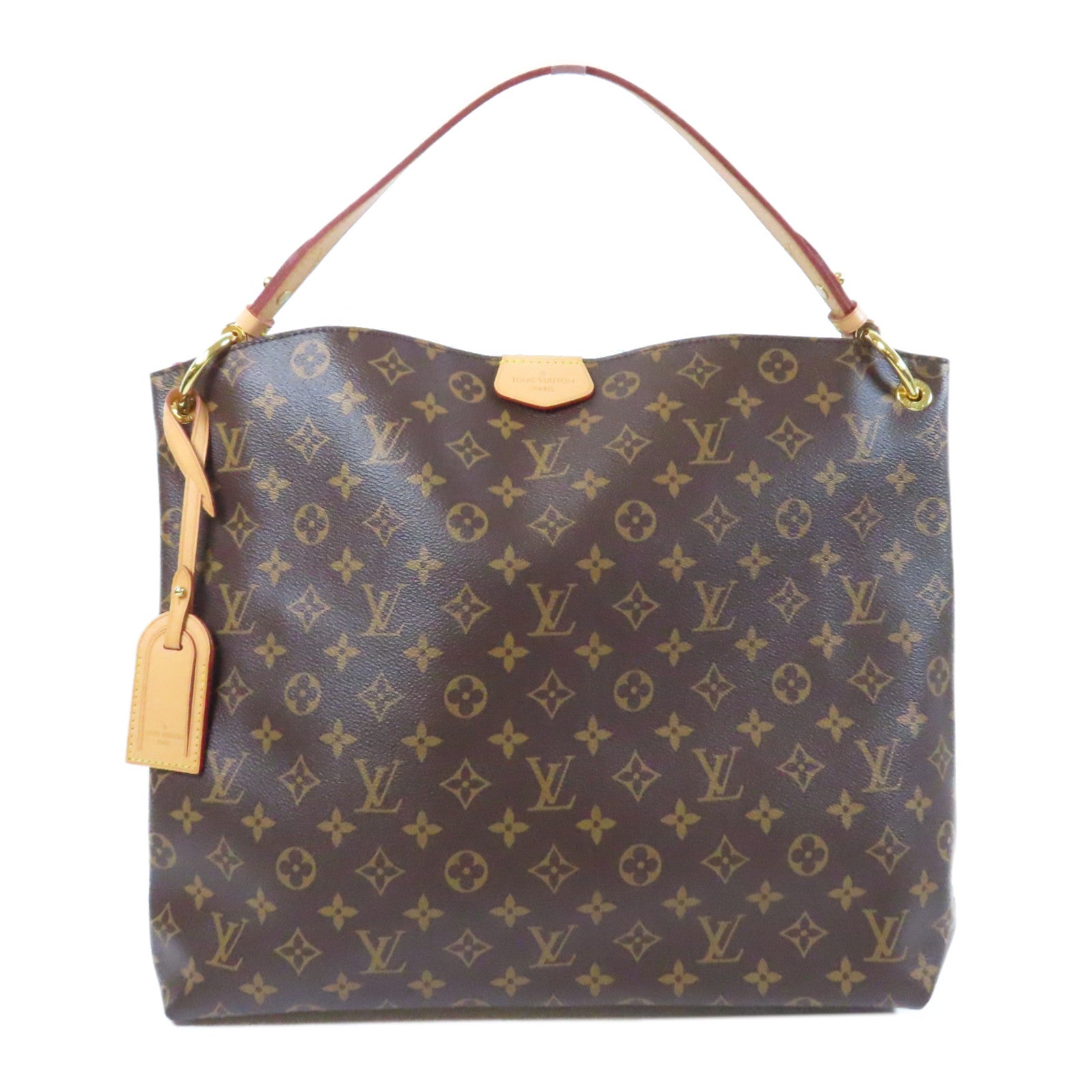 LOUIS VUITTON Monogram Delightful MM金扣肩背袋啡色