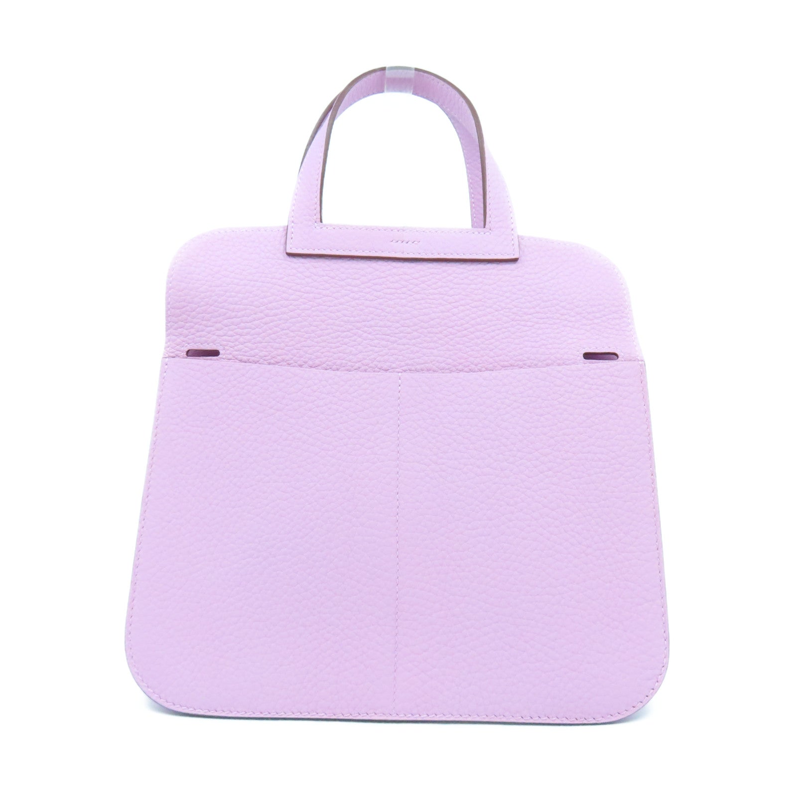 HERMES Clemence皮革Halzan 25銀扣手挽肩背兩用袋Mauve Sylvestre錦葵紫色