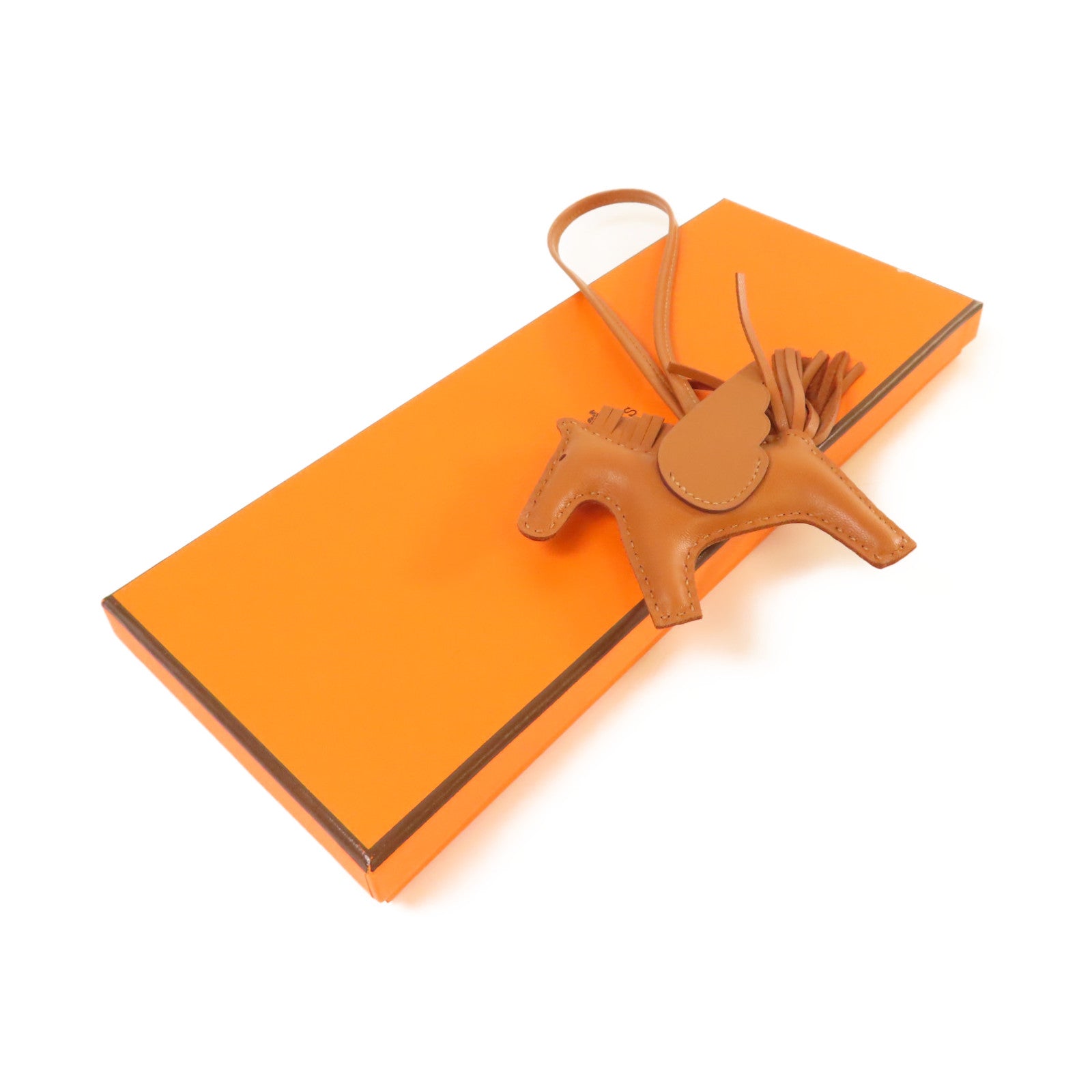 HERMES Swift皮革Rodeo Pegase PM Charm掛飾Gold經典駝色