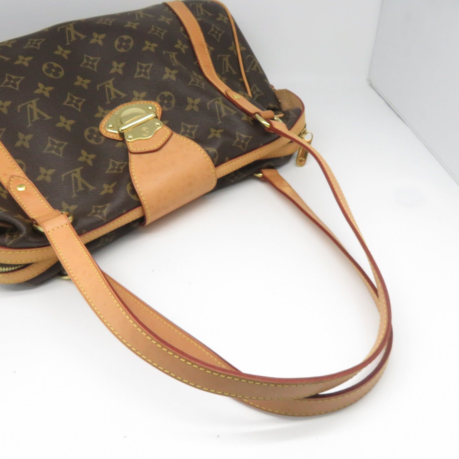 LOUIS VUITTON Monogram Stresa GM金扣手挽袋/肩背袋啡色