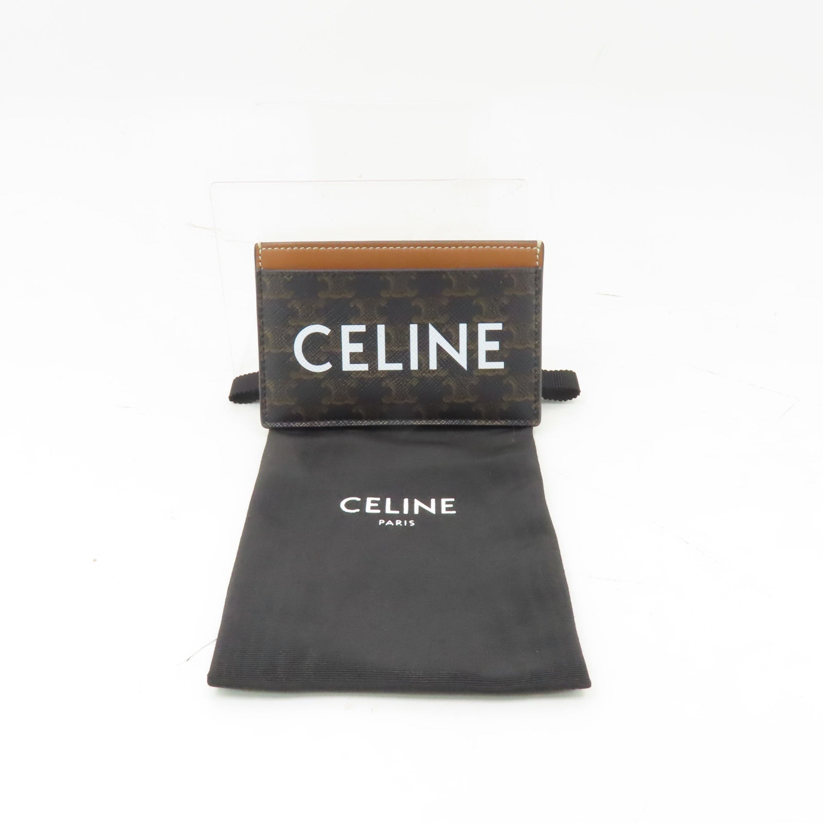 CELINE 塗層帆布Card Case卡片套棕色