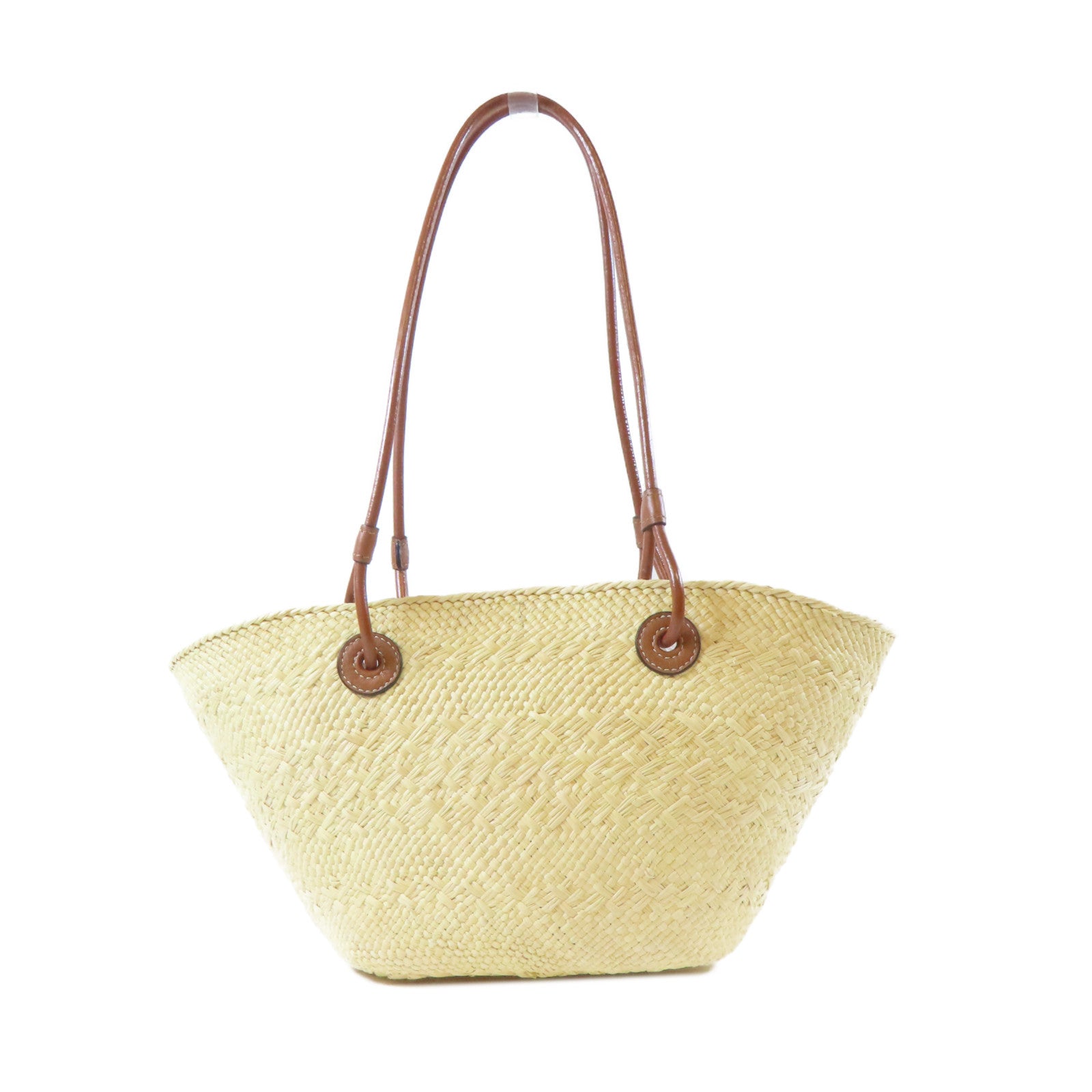 LOEWE 藤料Anagram Basket Bag手挽袋米色/啡色