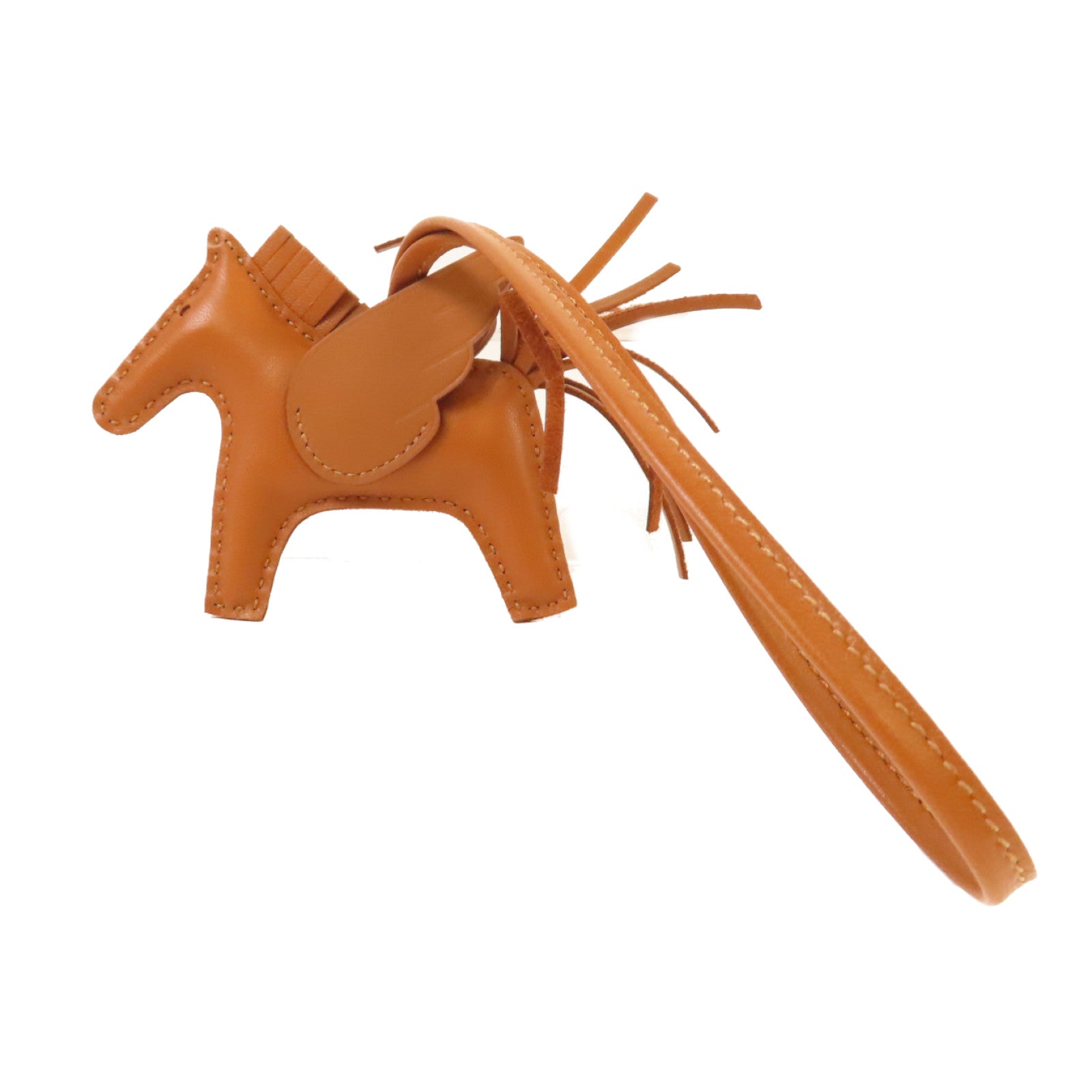 HERMES Swift皮革Rodeo Pegase PM Charm掛飾Gold經典駝色